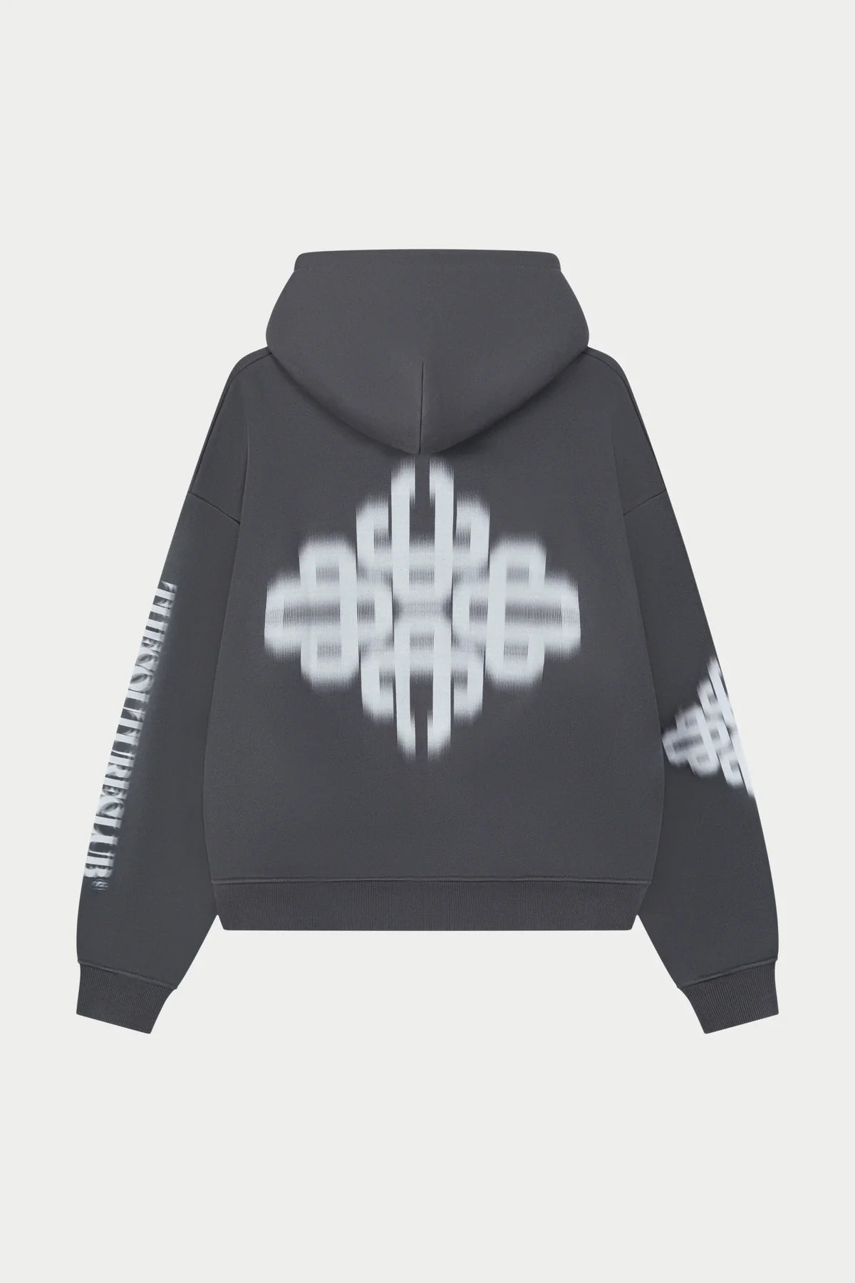 THE COUTURE CLUB MOTION BLURRED ZIP THROUGH HOODIE - CHARCOAL