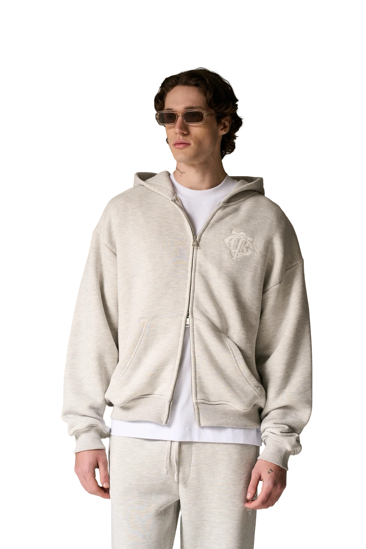 THE COUTURE CLUB MONOGRAM APPLIQUÉ ZIP HOODIE