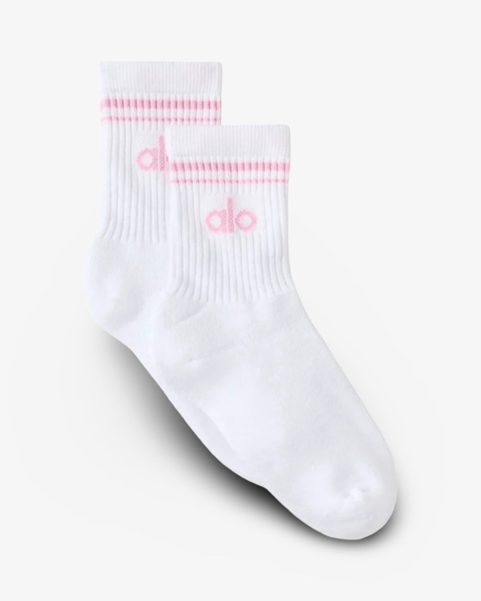 ALO UNISEX HALF-CREW THROWBACK SOCK MARSHMALLOW PINK