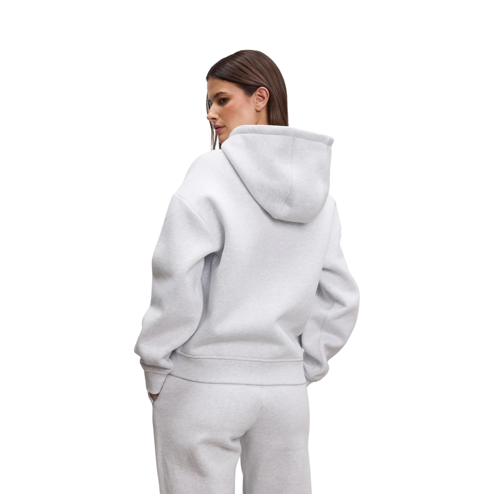 ARNE RELAXED ZIP HOODIE MARL GREY