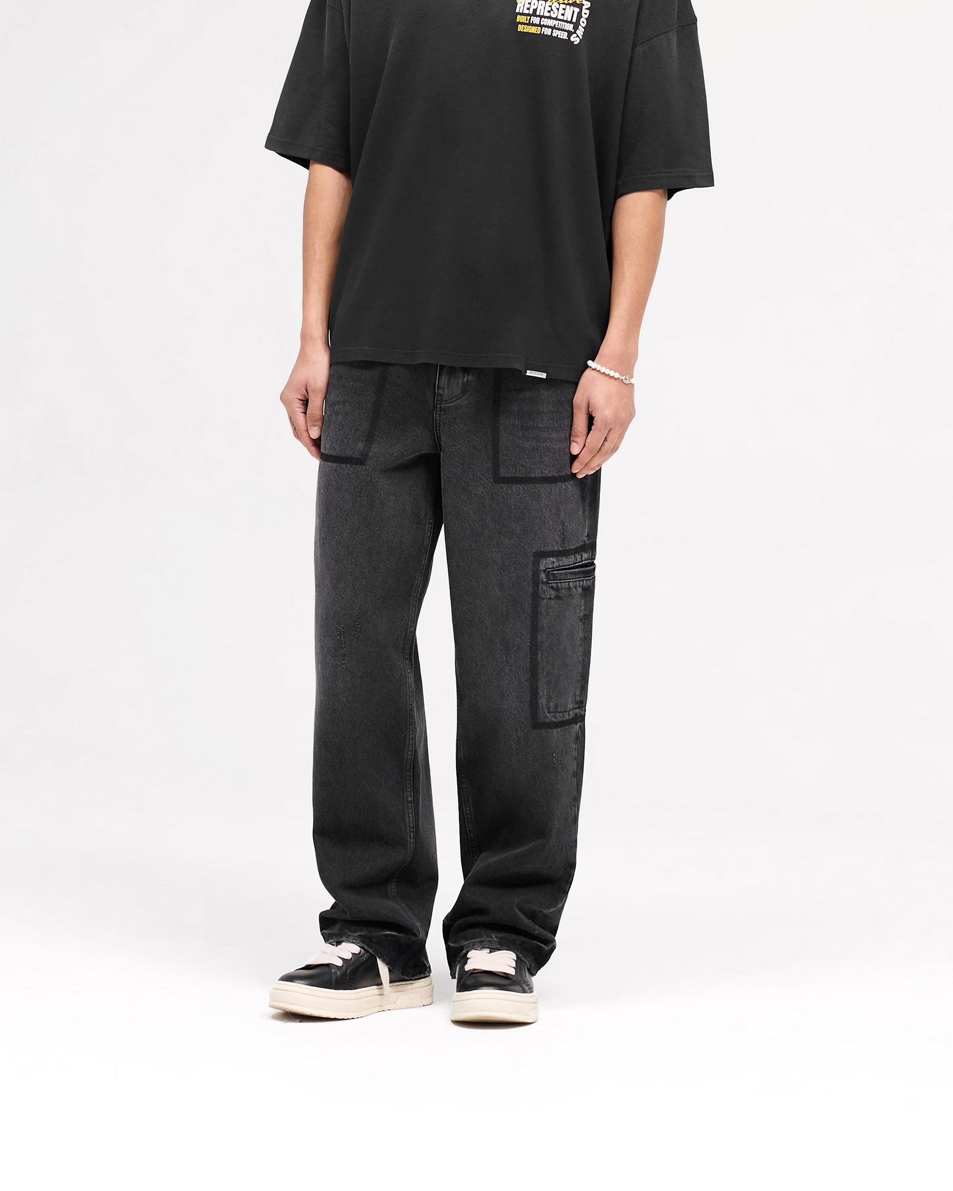 REPRESENT R3 DRIVE DENIM - JET BLACK