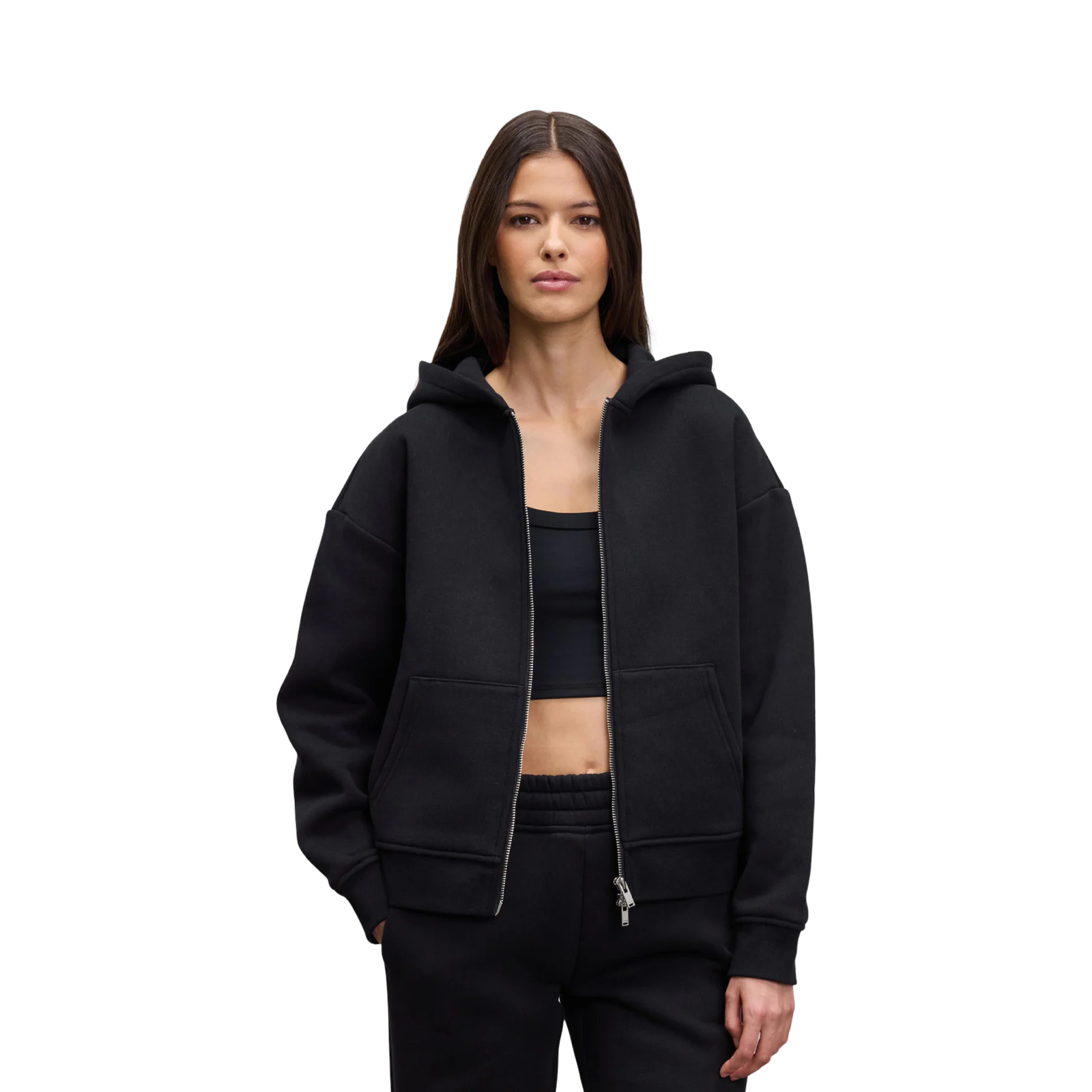 ARNE RELAXED ZIP HOODIE BLACK