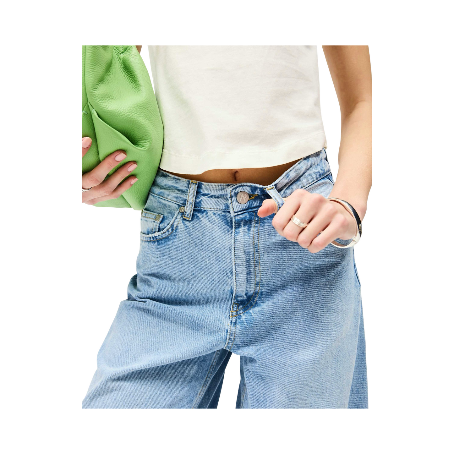 REPRESENT MID RISE WIDE LEG JEAN