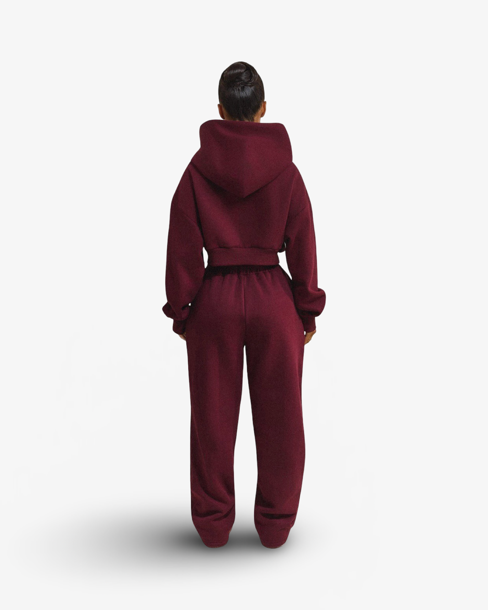 MARS THE LABEL CLASSIC CROPPED ZIP HOODIE - WINE