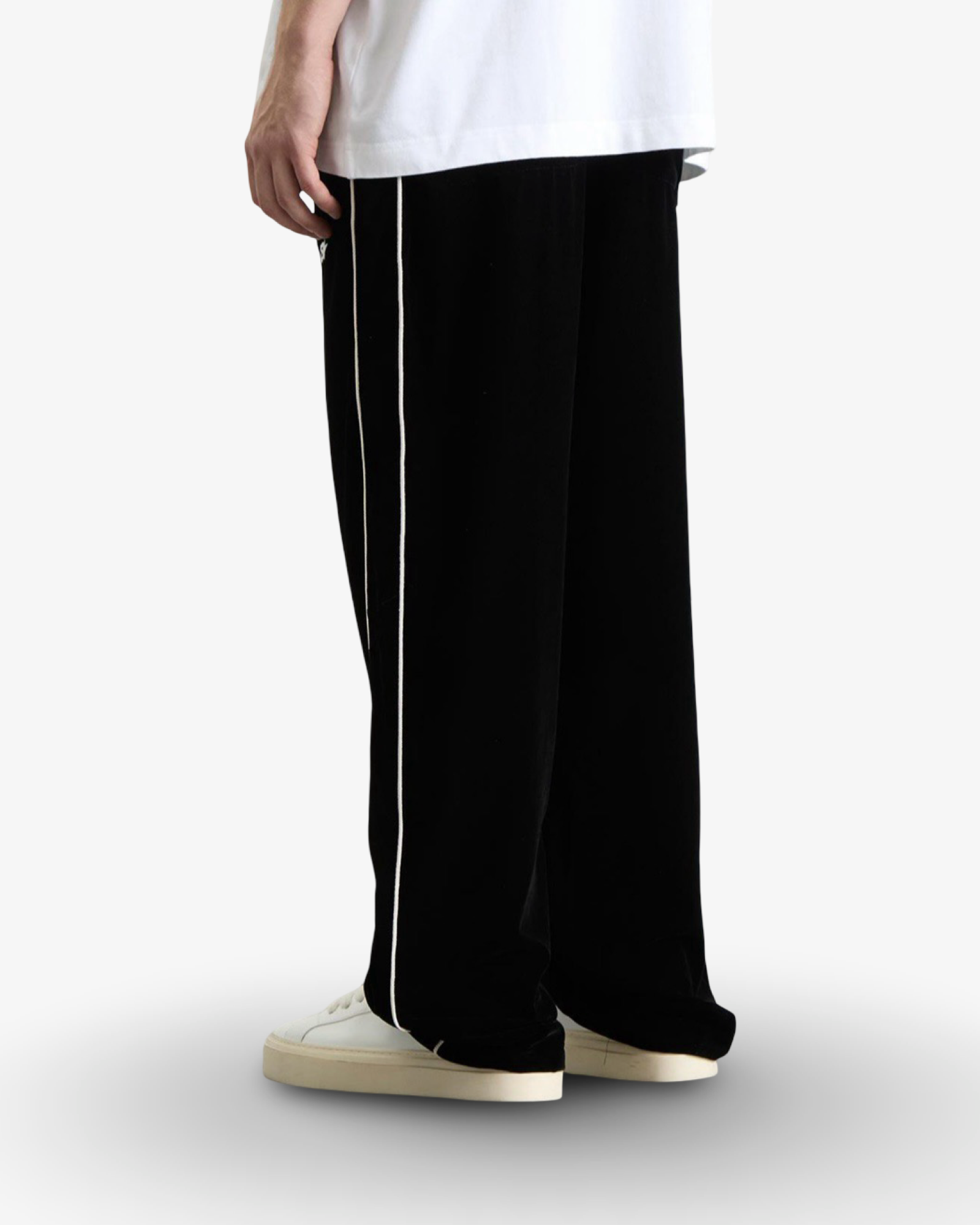 COLE BUXTON VELOUR TRACK PANT - BLACK