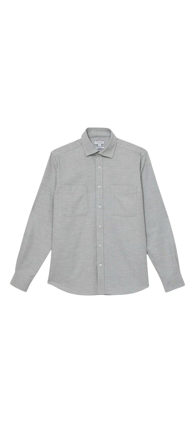 REISS CRAWFORD OVERSHIRT SOFT GREY MELANGE