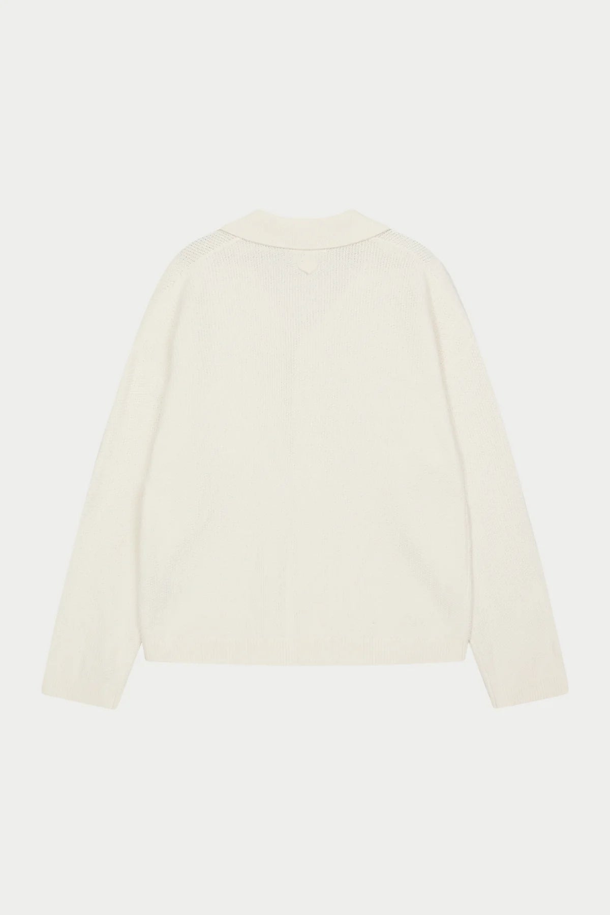 THE COUTURE CLUB CROCHET KNITTED EMBLEM POCKET SHIRT - OFF WHITE