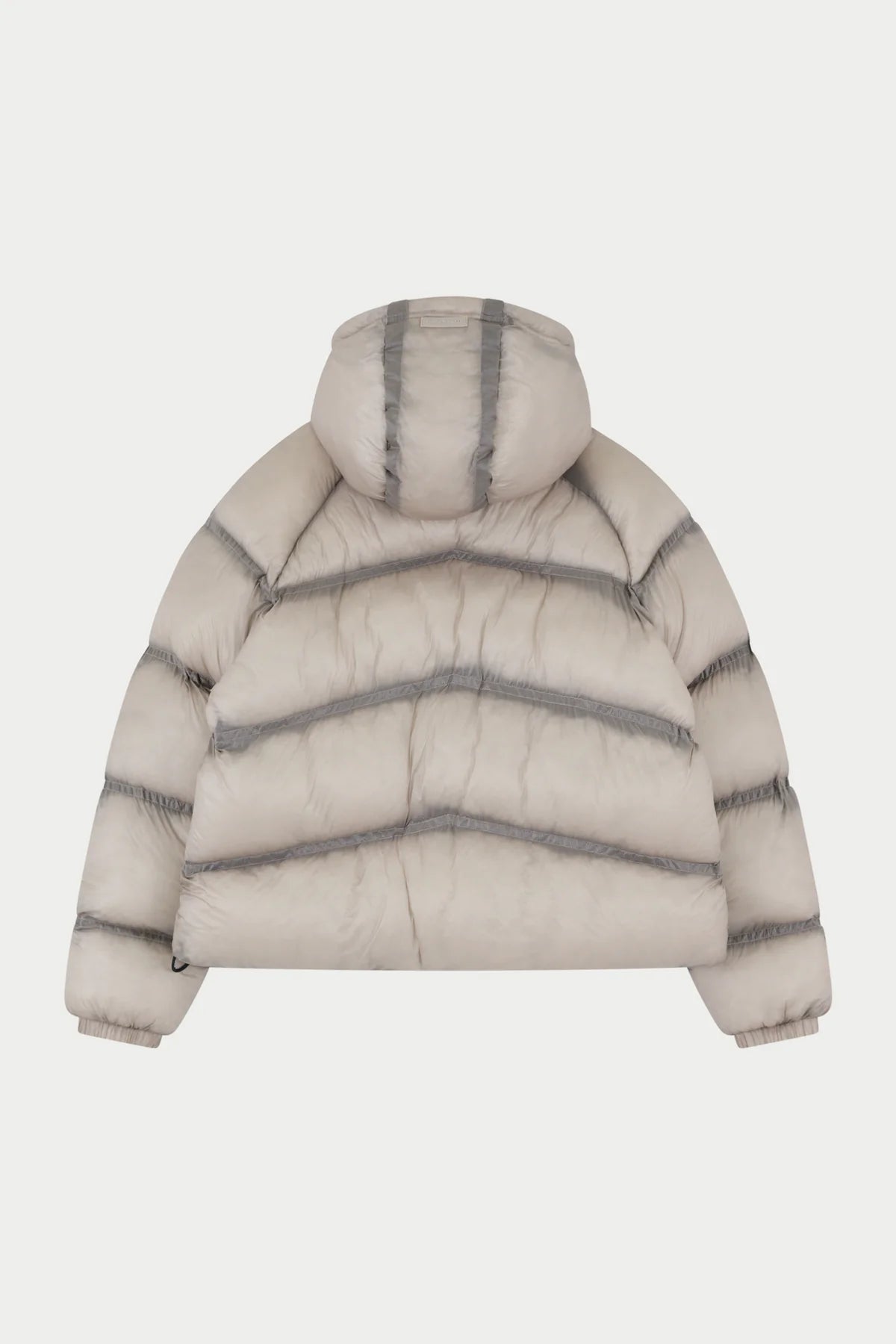 THE COUTURE CLUB TRANSLUCENT HOODED PUFFER - GREY