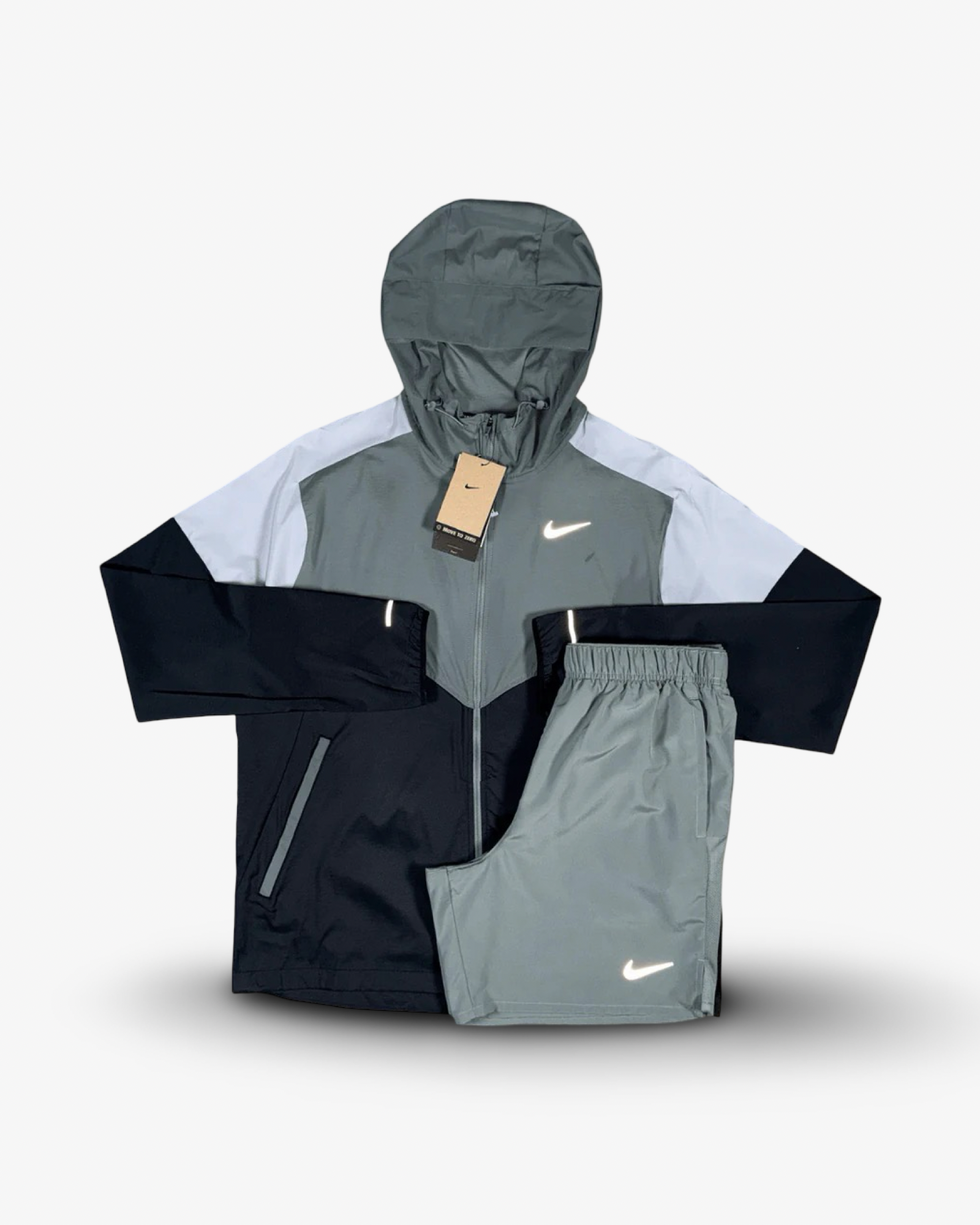 NIKE WINDRUNNER SHORTS SET 'SMOKE GREY/BLACK'