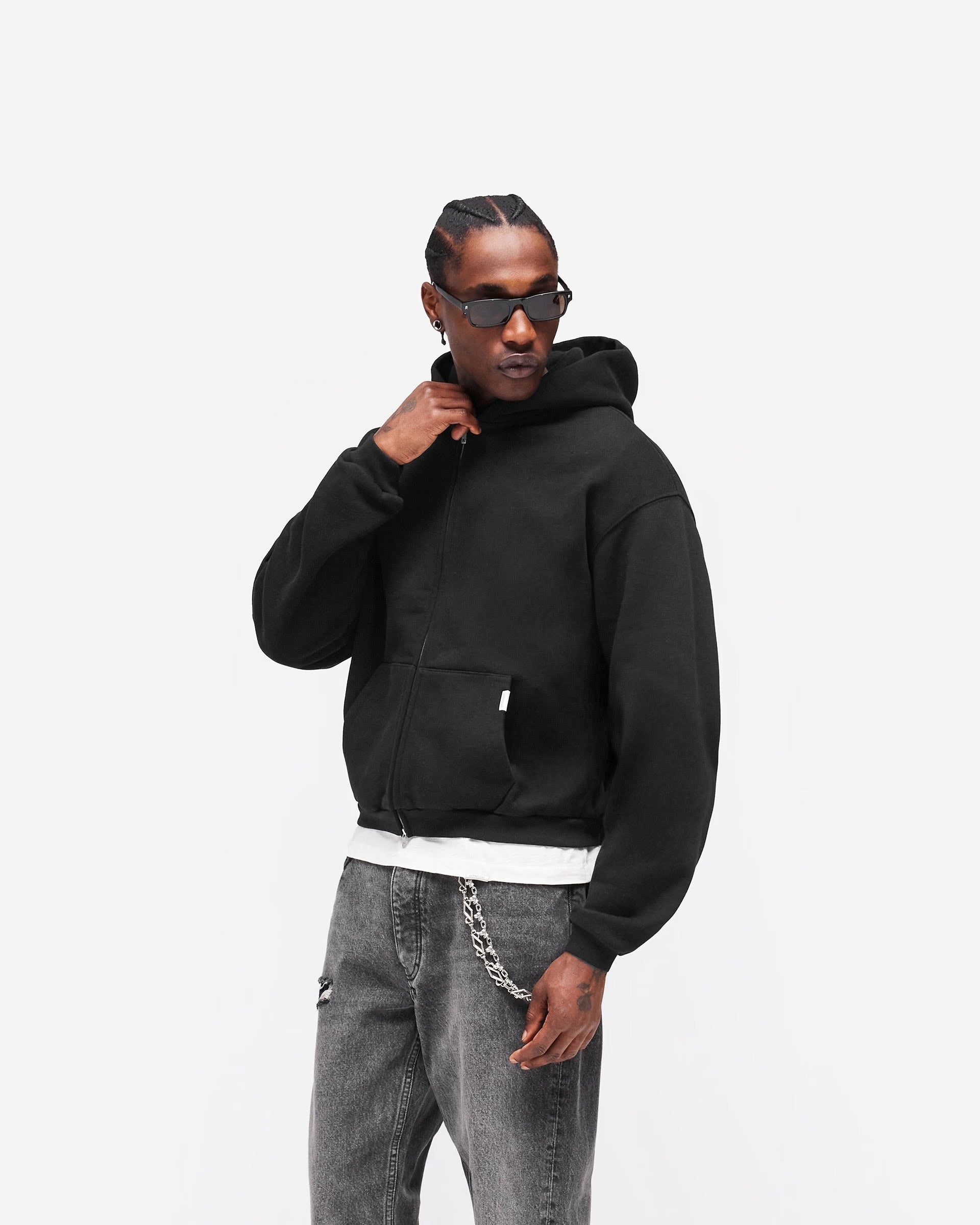 REPRESENT GH SHRUNKEN ZIP HOODIE