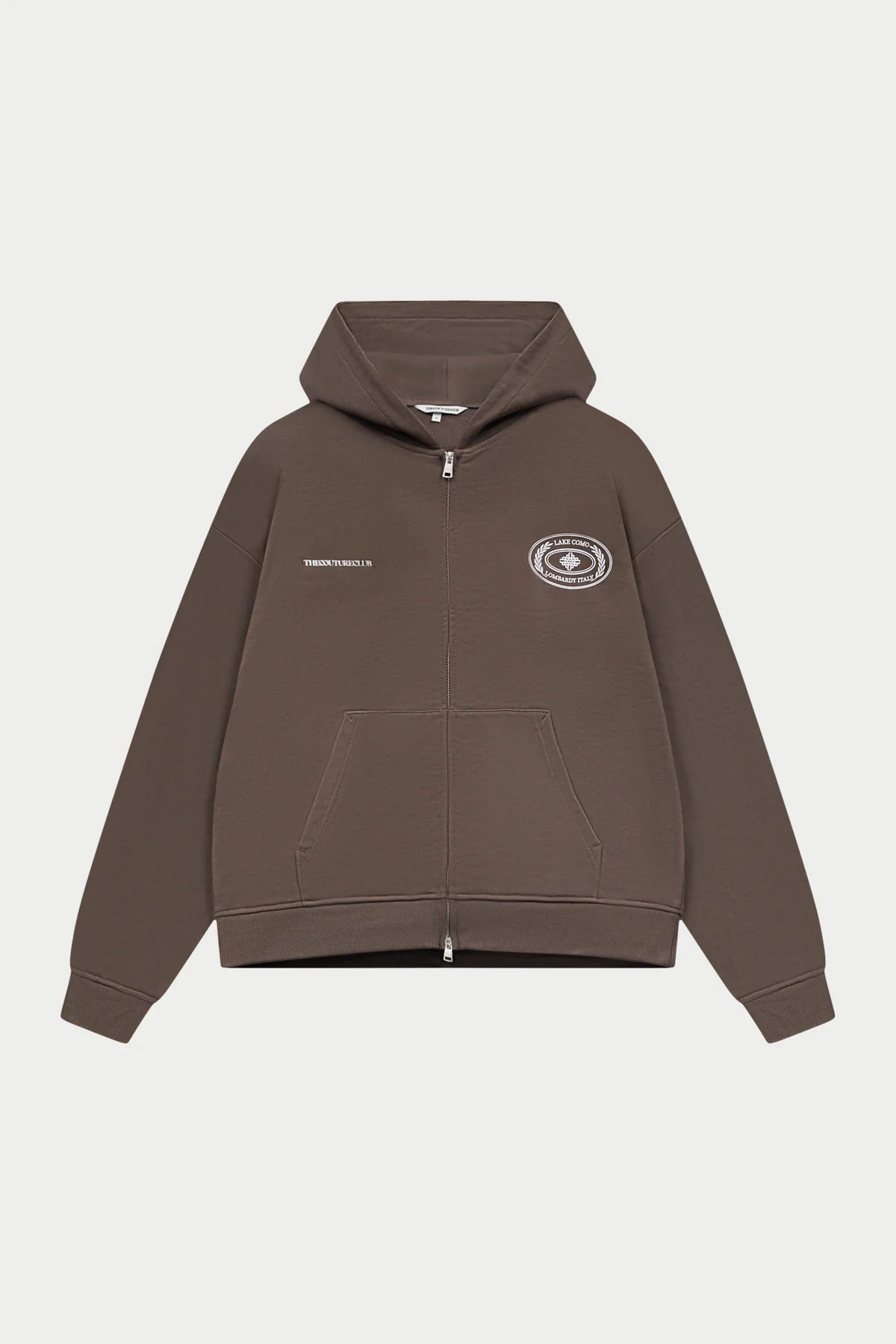 THE COUTURE CLUB LAKE COMO OVAL GRAPHIC HOODIE - BROWN