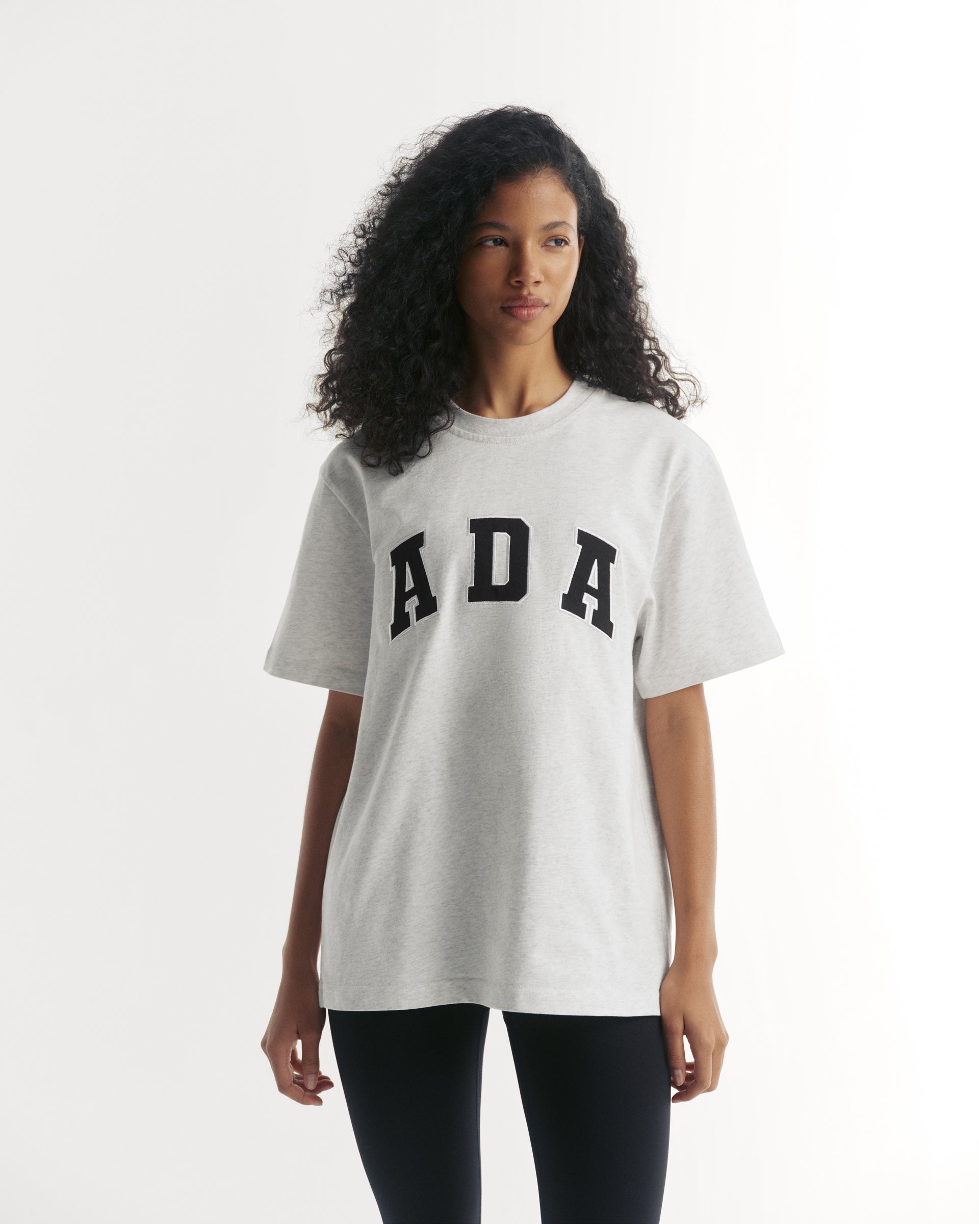Ada Short Sleeve Oversized T-Shirt - Light Grey Melange