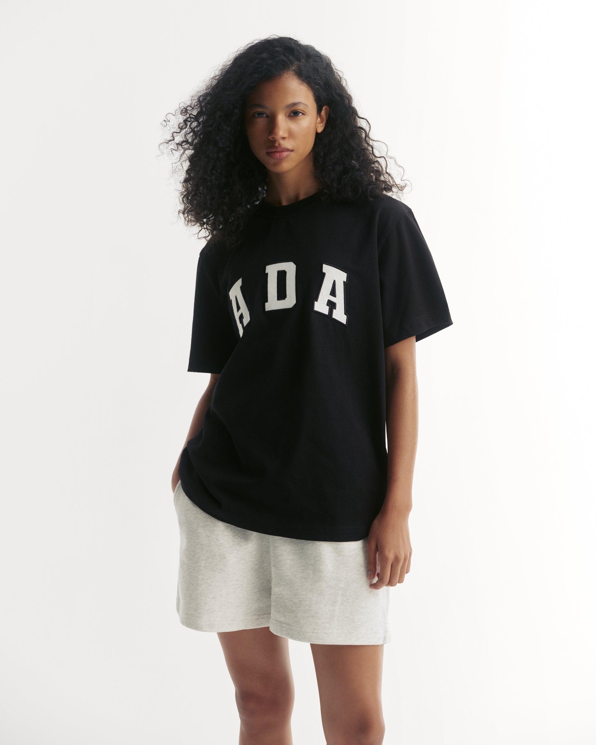 Ada Short Sleeve Oversized T-Shirt - Black/White