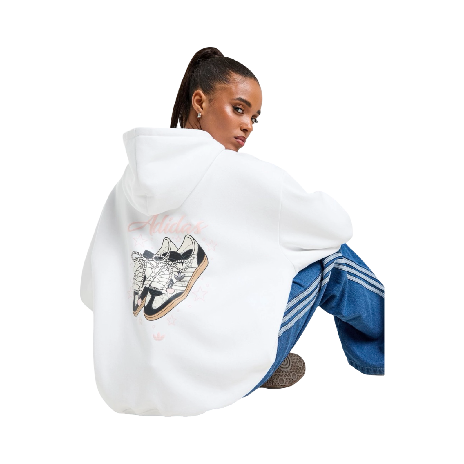 ADIDAS ORIGINALS CHARM FOOTWEAR OVERHEAD HOODIE - WHITE