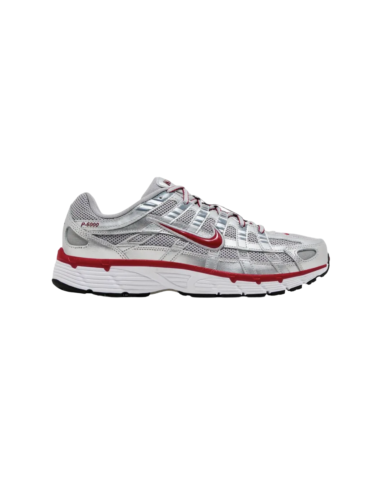 NIKE P-6000 METALLIC SILVER GYM RED