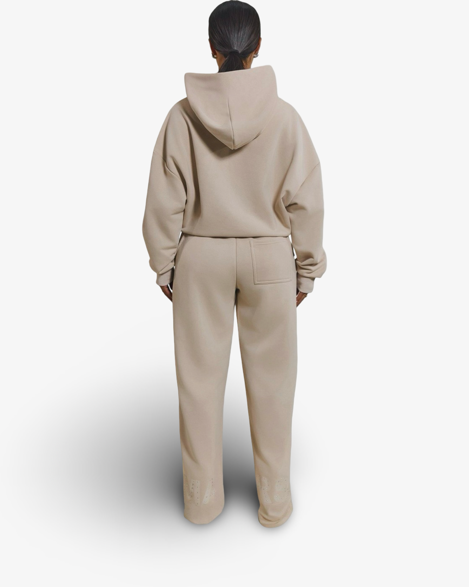 MARS THE LABEL OPEN HEM FLEECE JOGGER - STONE