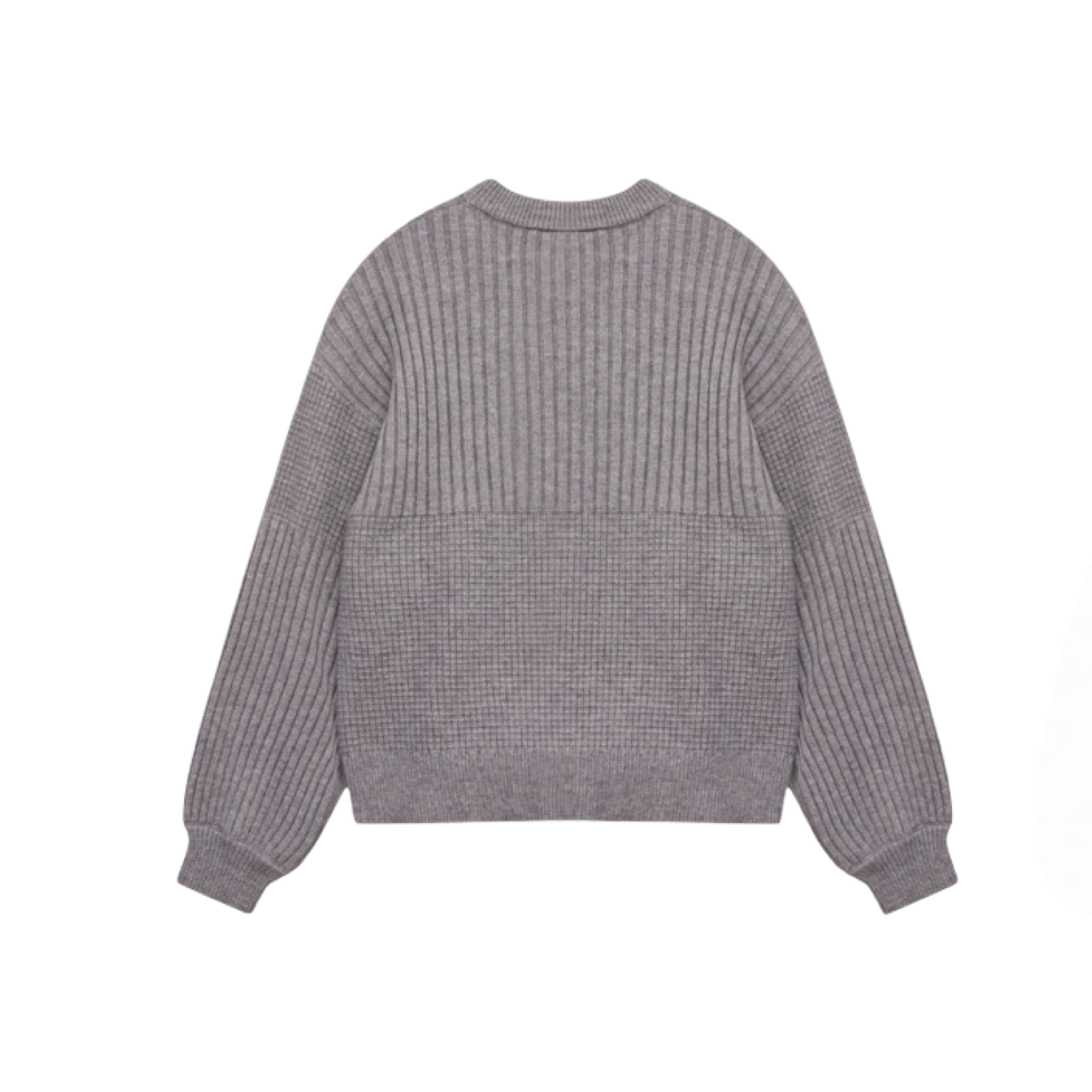 THE COUTURE CLUB CONTRAST KNIT OVERSIZED CREW GREY MARL
