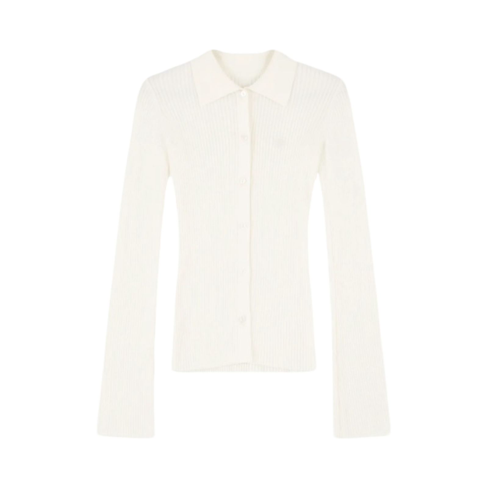 THE COUTURE CLUB RIBBED KNITTED LONG SLEEVE TOP OFF WHITE