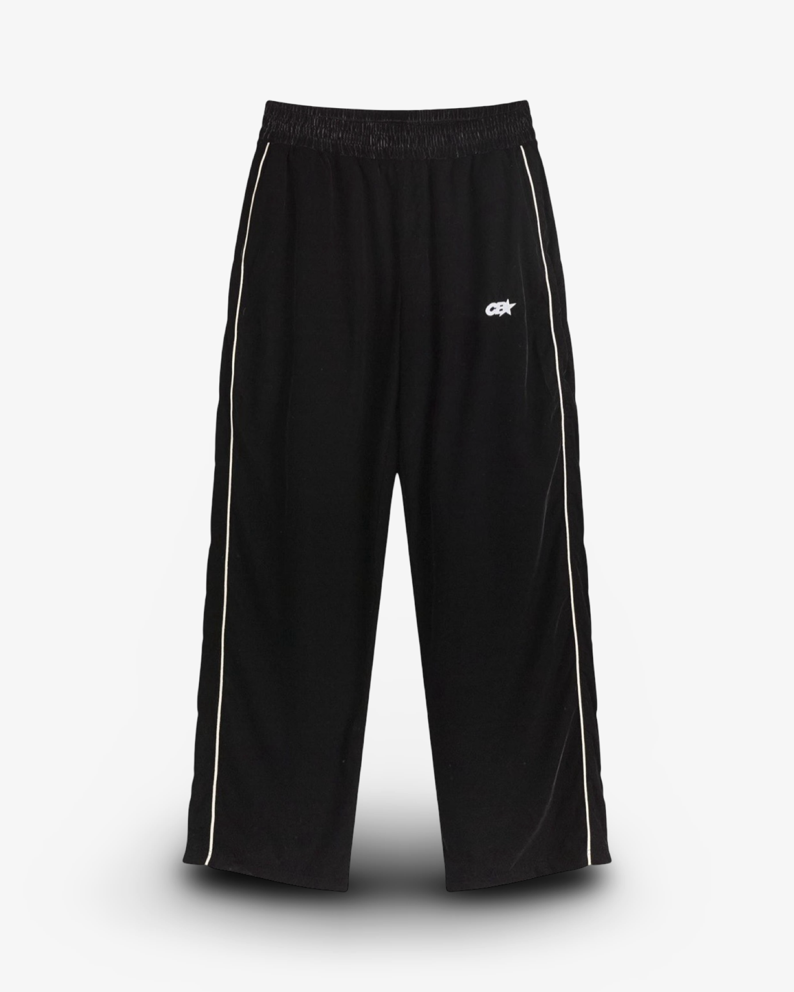 COLE BUXTON VELOUR TRACK PANT - BLACK
