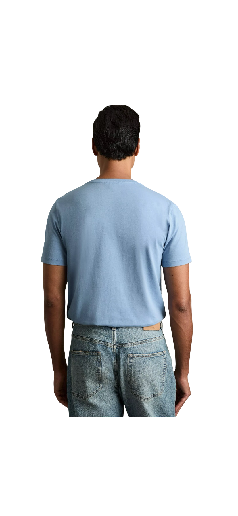 REISS BLESS COTTON CREW NECK T-SHIRT DUSTY BLUE