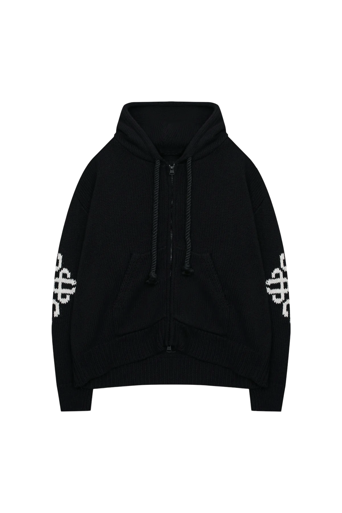 THE COUTURE CLUB CHUNKY KNIT ZIP HOODIE