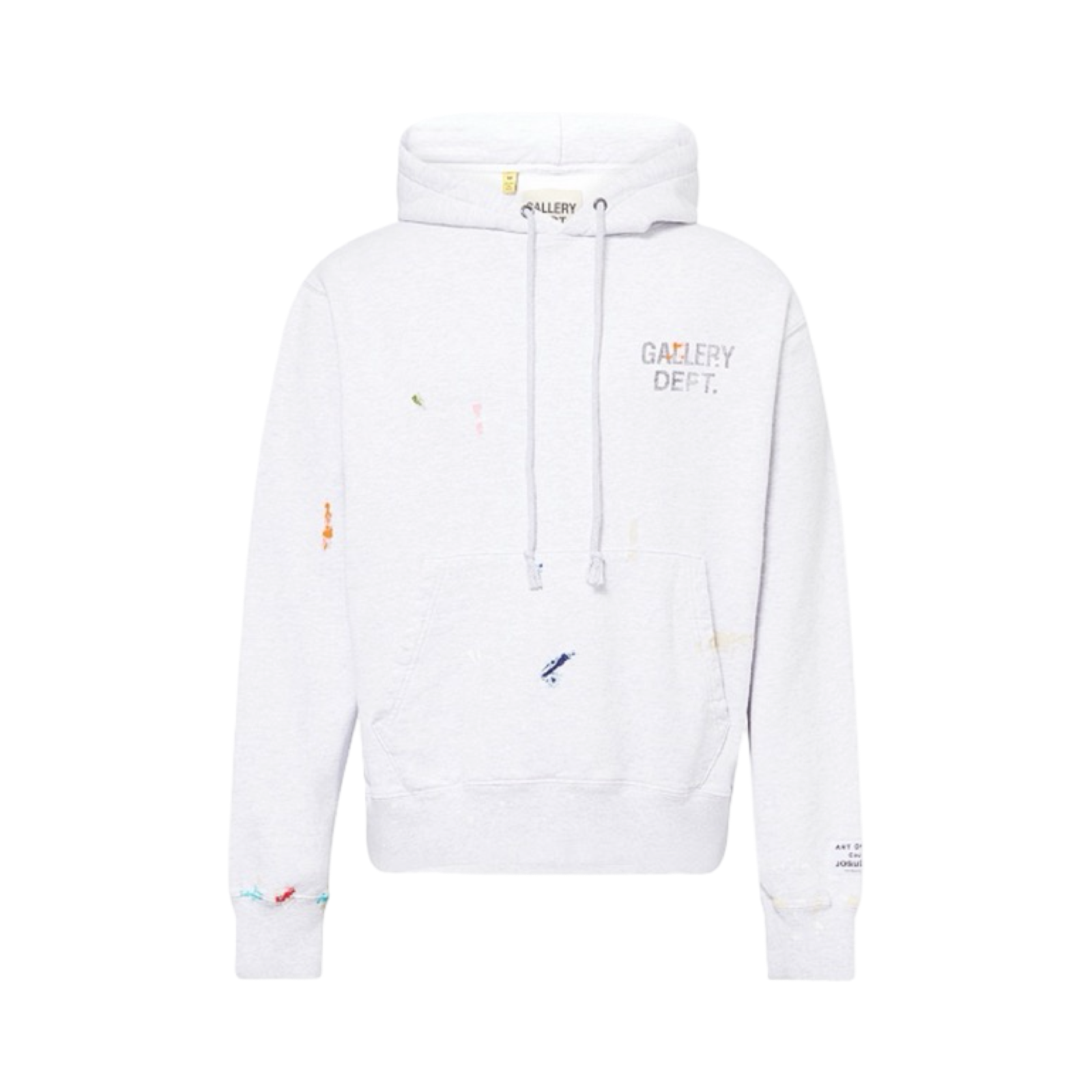 GALLERY DEPT PAINT LOGO RELAXED-FIT COTTON-JERSEY HOODIE - LIGHT HEATHER GREY
