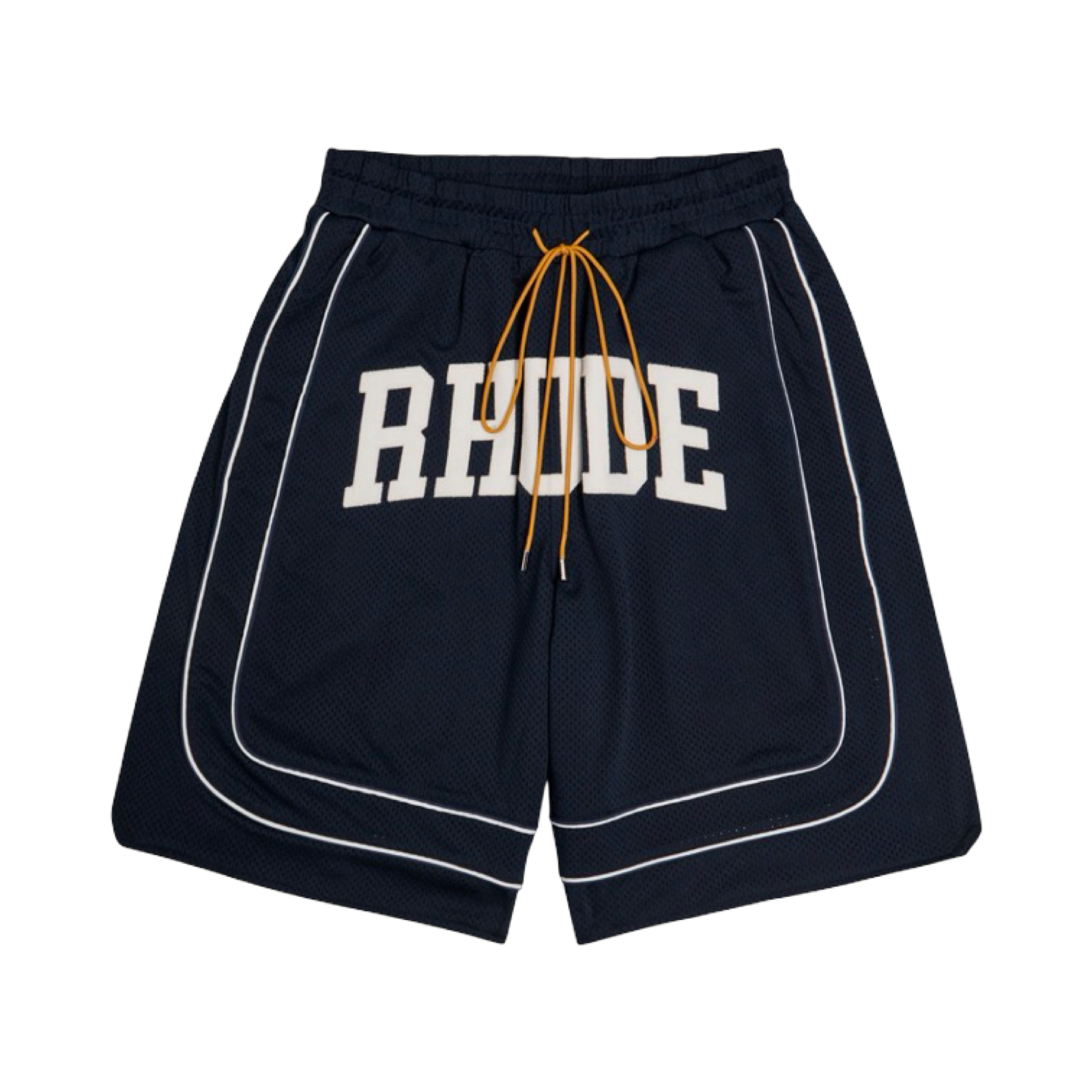 RHUDE COLLEGIATE LOGO PERFORATED MESH SHORTS