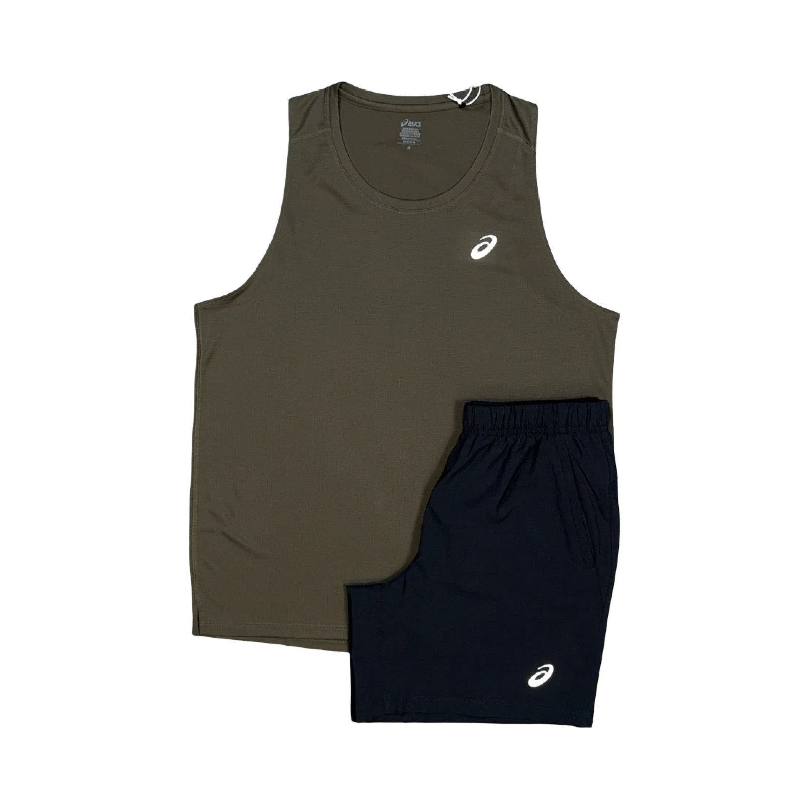 ASICS VEST T-SHIRT/SHORTS SET BROWNSTONE/BLACK