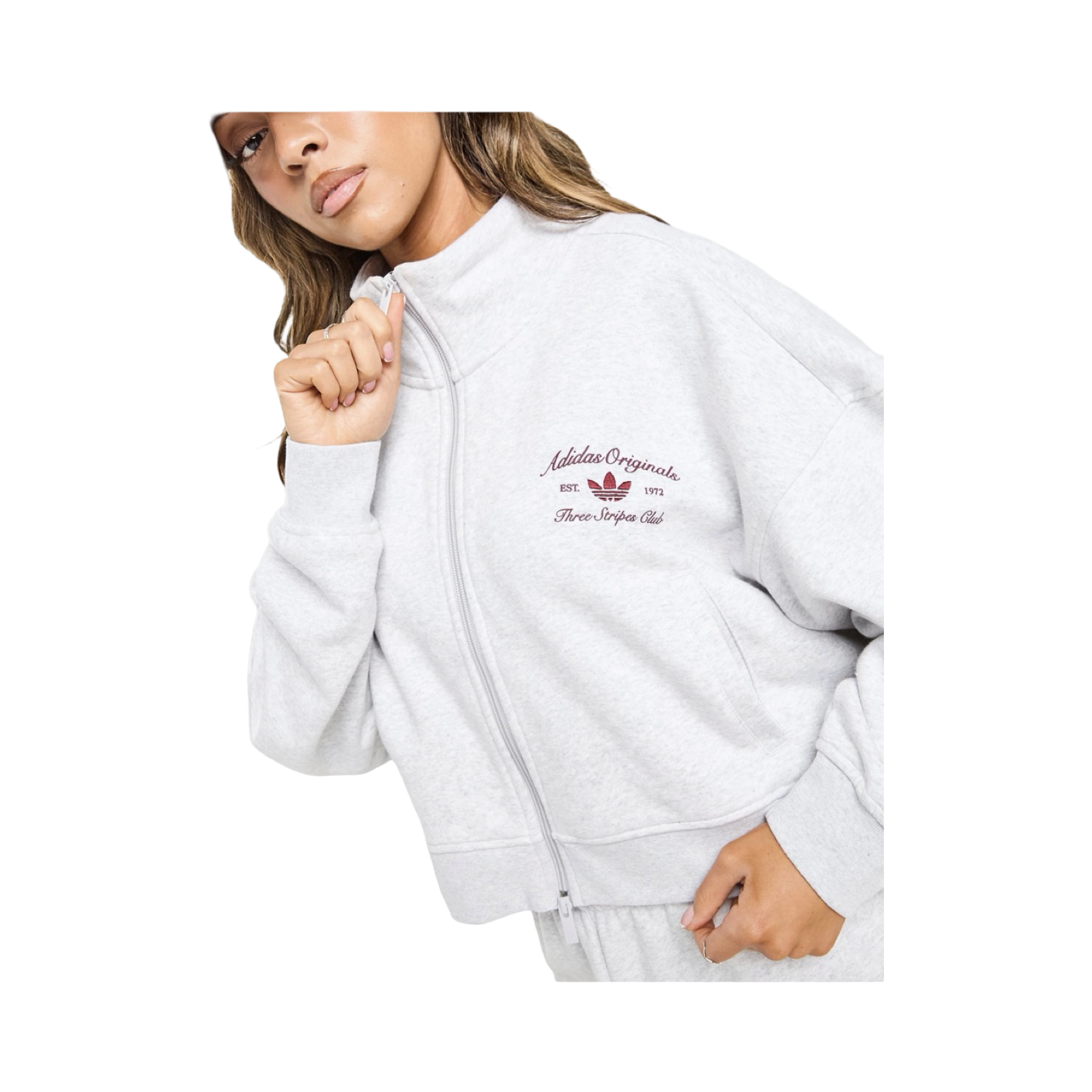 ADIDAS ORIGINALS CLUB FULL ZIP TRACK TOP - GREY