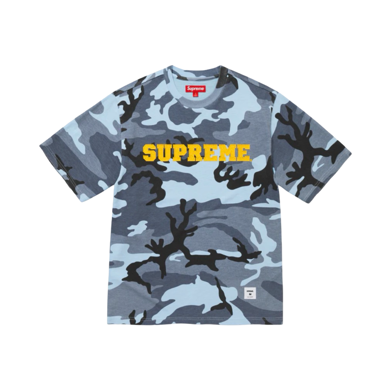 SUPREME COLLEGIATE APPLIQUÉ S/S TOP - BLUE CAMO