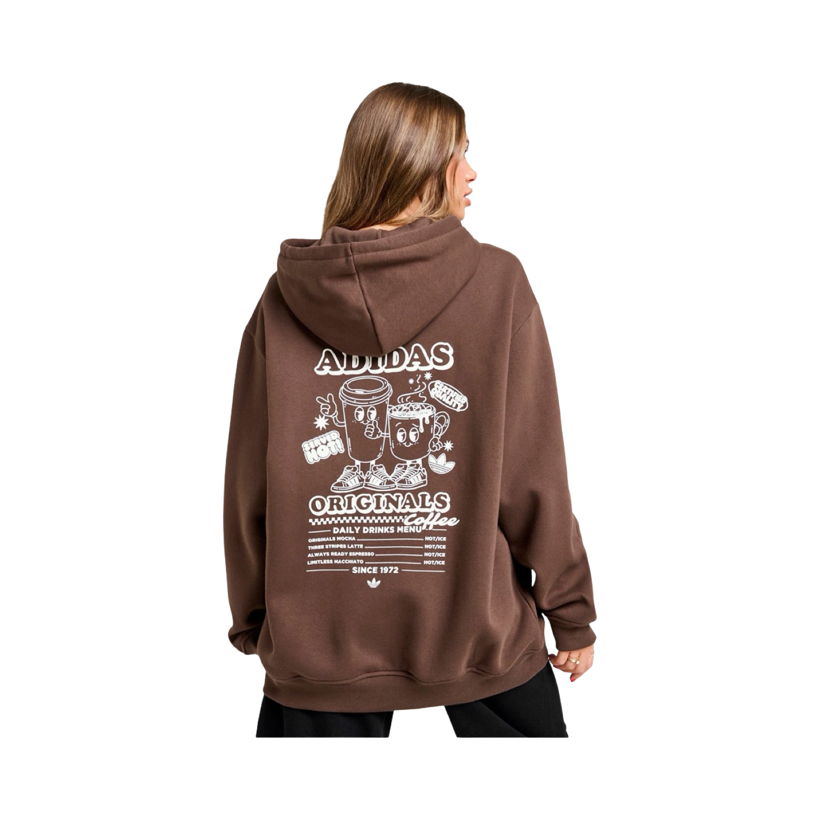 ADIDAS ORIGINALS COFFEE CLUB OVERHEAD HOODIE - BROWN