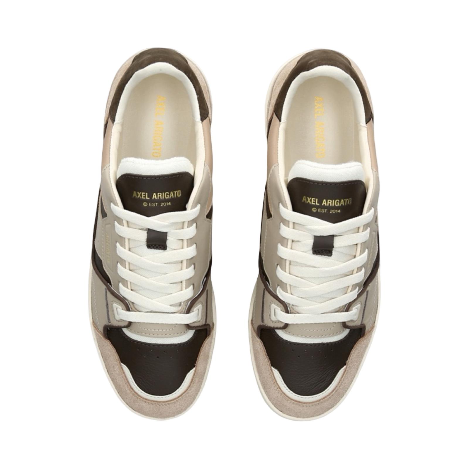 AXEL ARIGATO CLAY LEATHER AND SUEDE TRAINERS