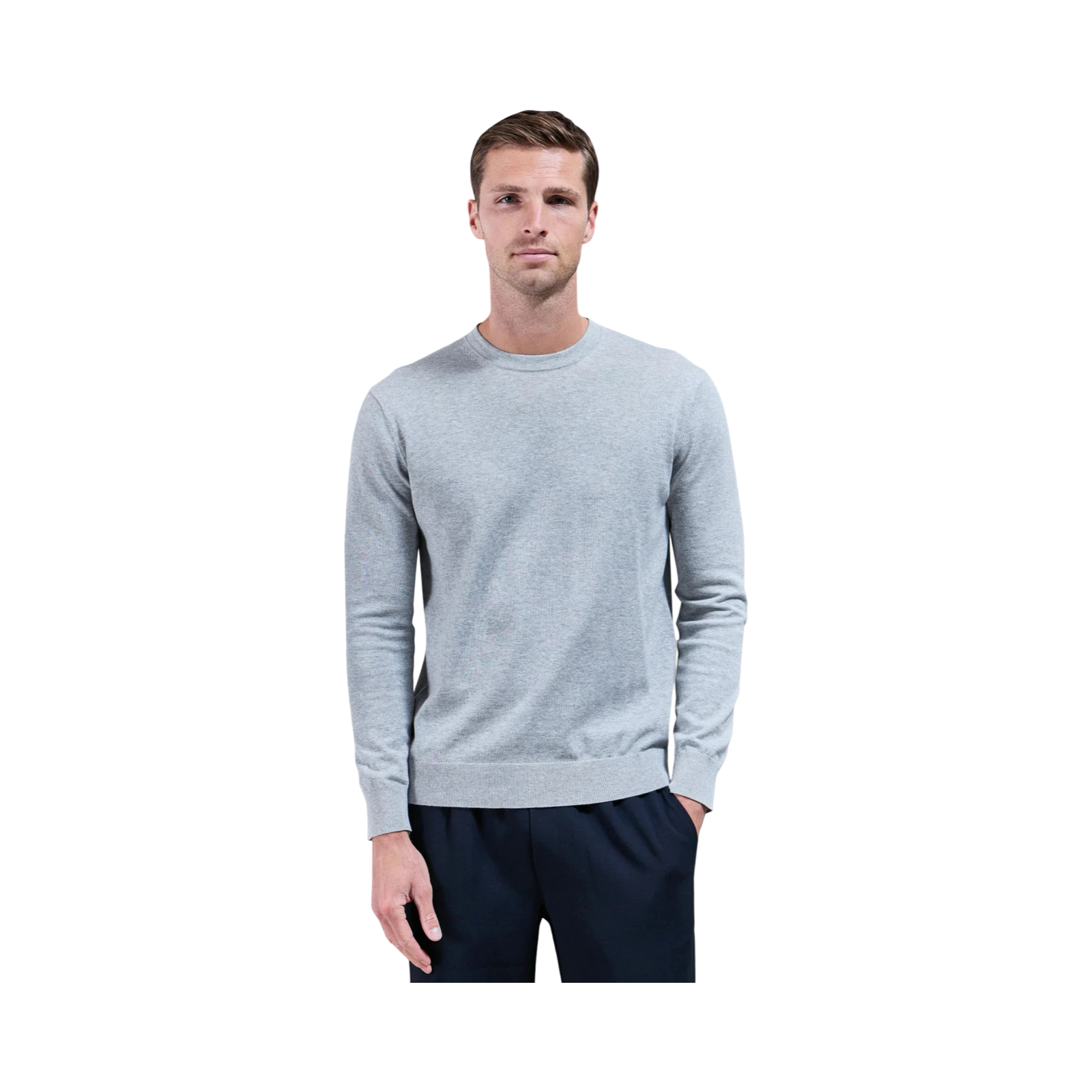 ARNE COTTON KNITTED SWEATSHIRT MARL GREY