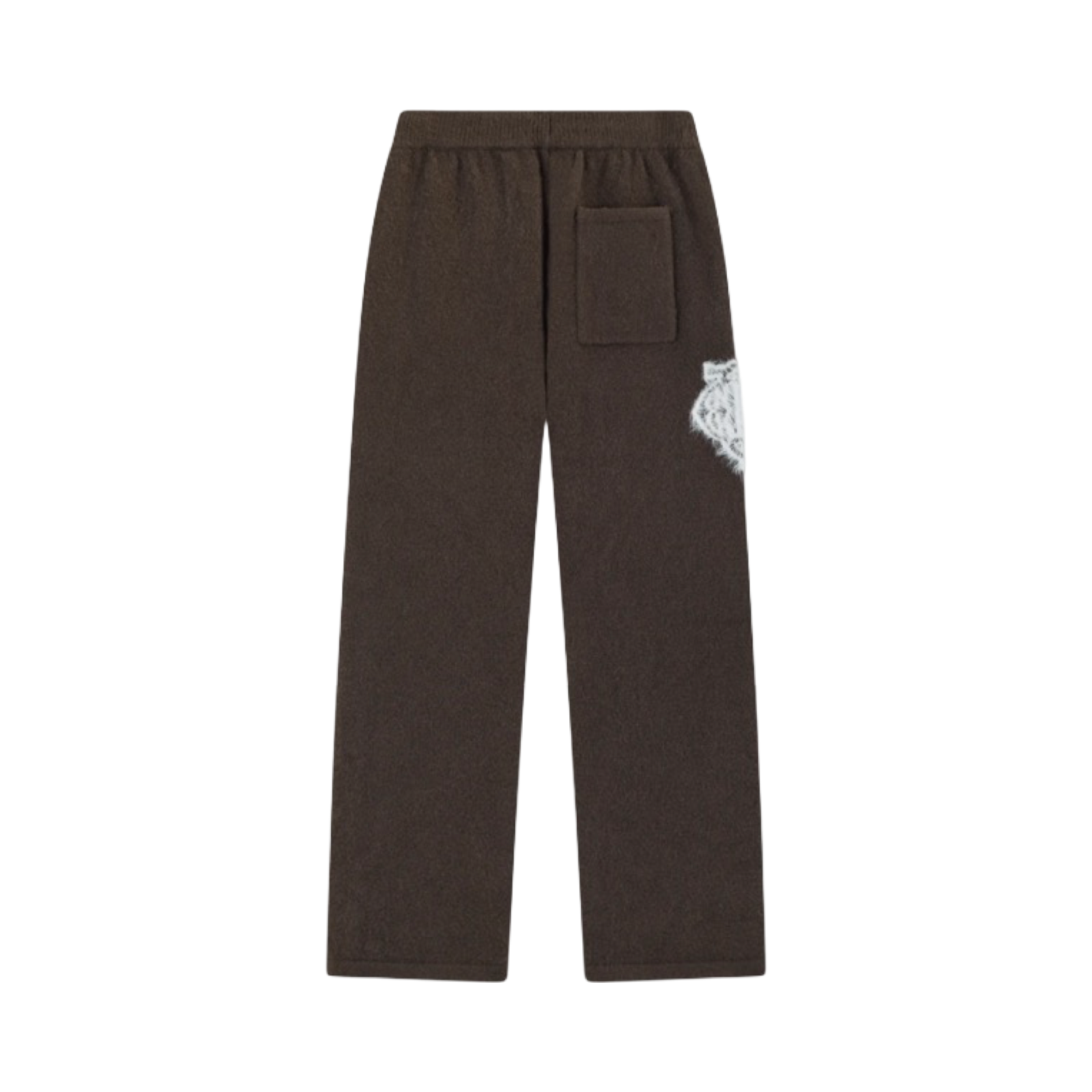 THE COUTURE CLUB MONOGRAM FLUFFY KNIT JOGGERS BROWN