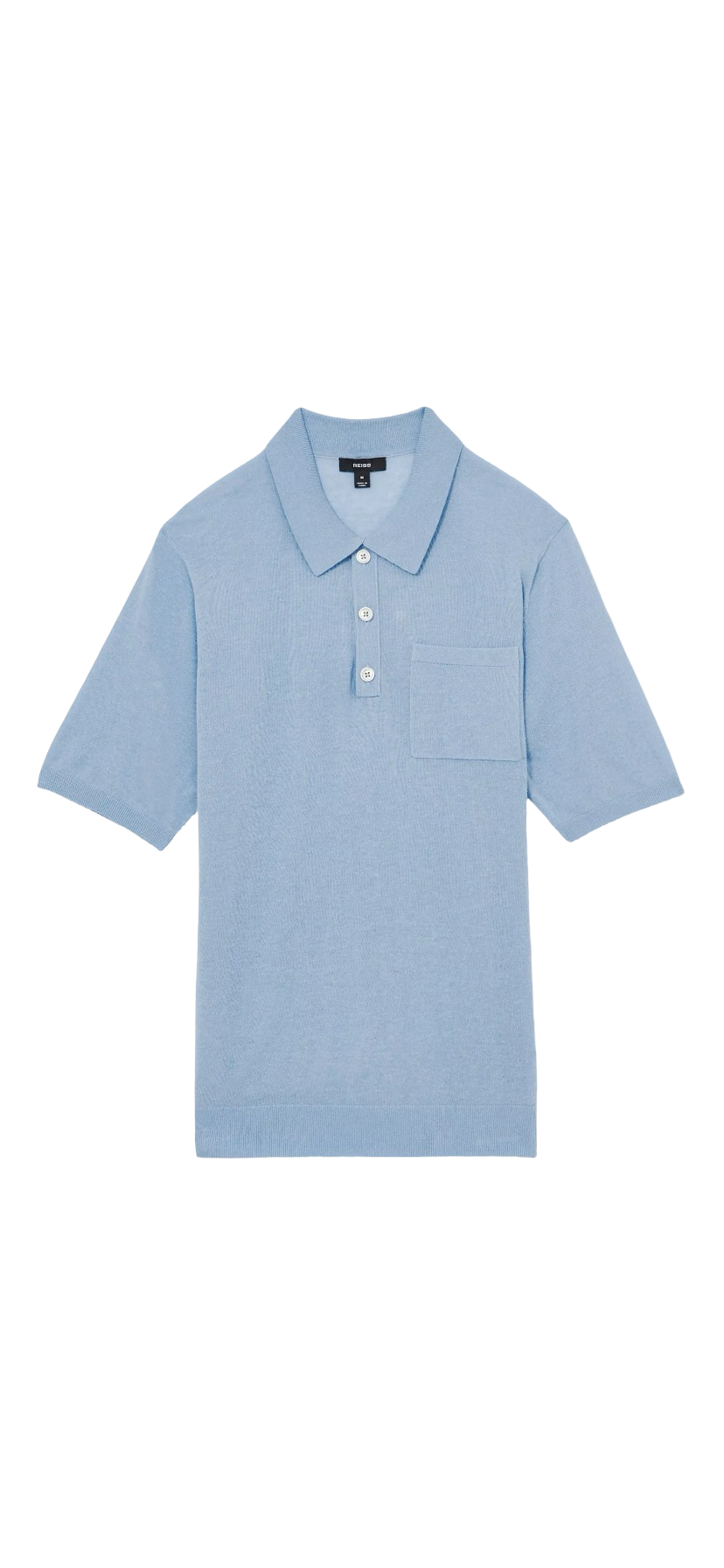 REISS NELSON KNITTED POLO SHIRT BLUE