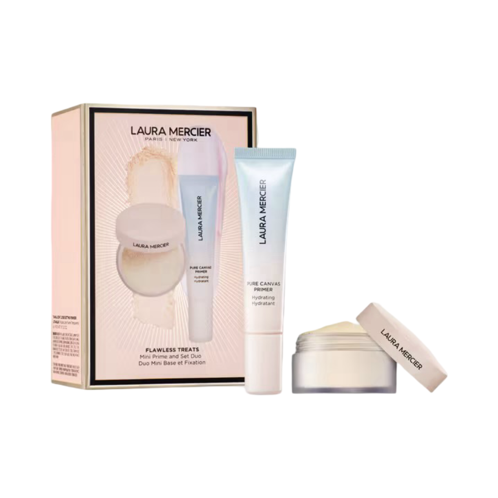 LAURA MERCIER FLAWLESS TREATS MINI PRIME & SET DUO MAKEUP GIFT SET