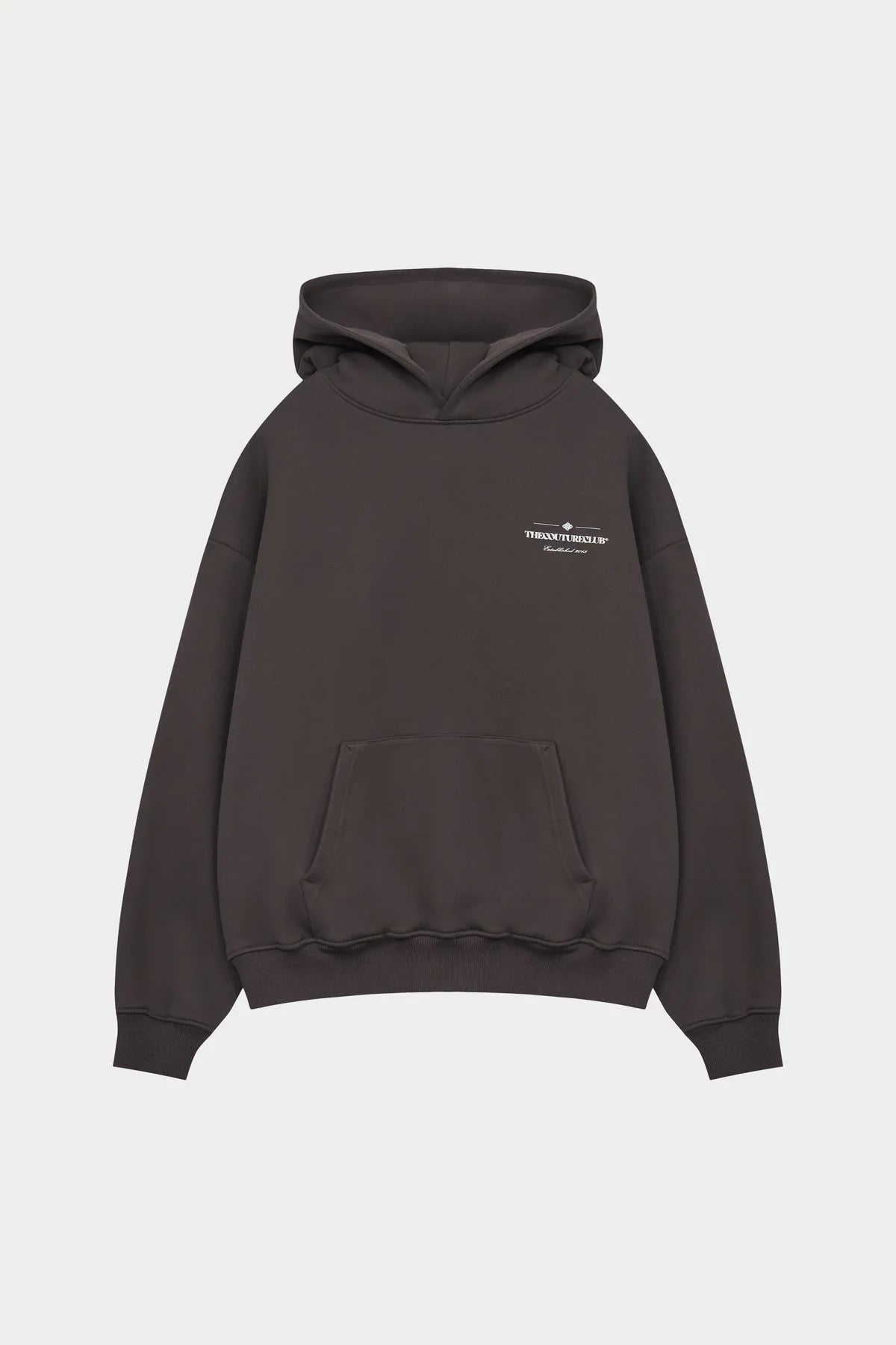 THE COUTURE CLUB COPYRIGHT MULTI GRAPHIC HOODIE - BROWN