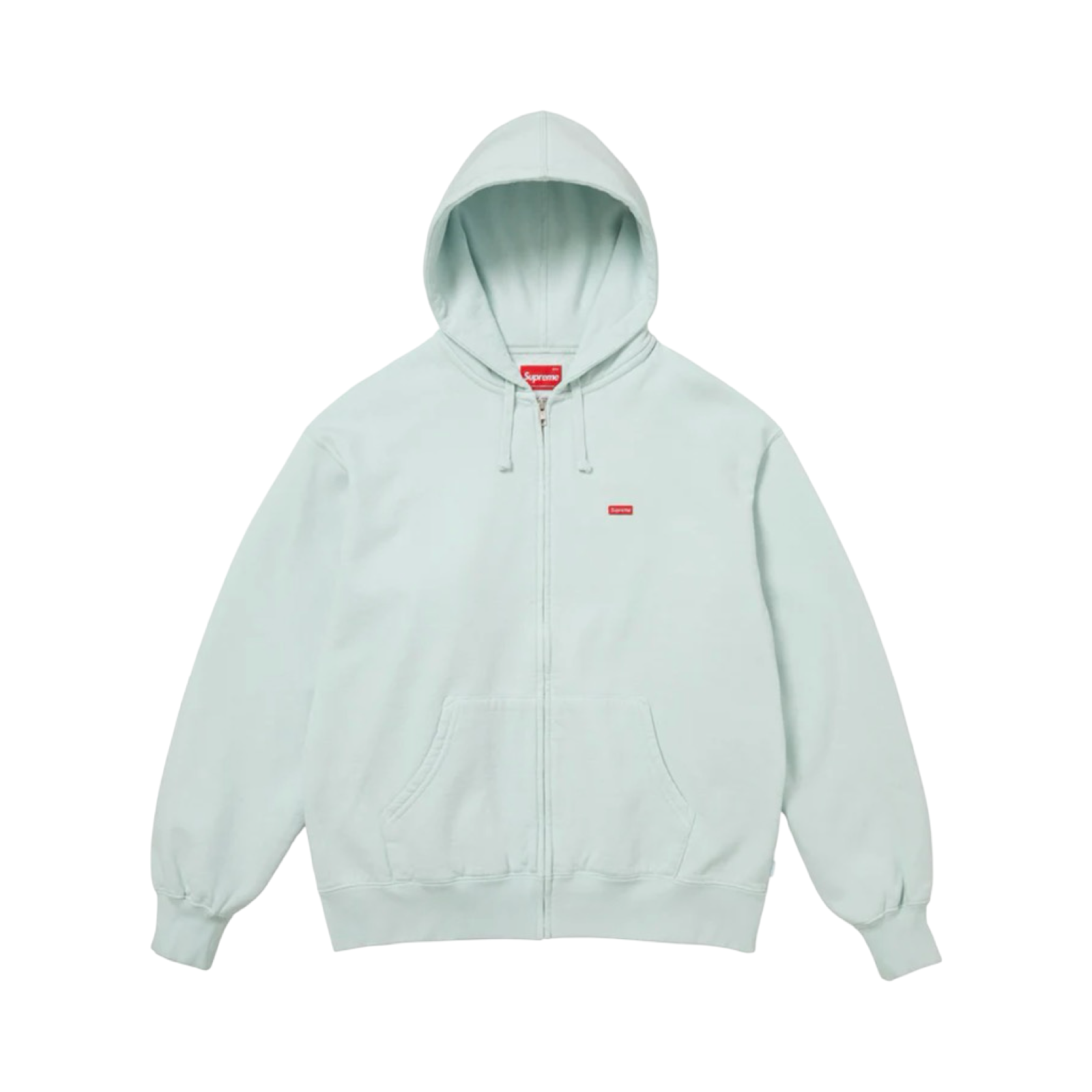 SUPREME SMALL BOX ZIP UP HOODED SWEATSHIRT - PALE BLUE
