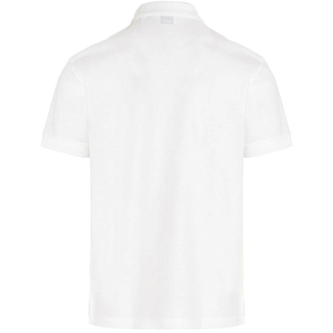 BURBERRY BRANDED CIRCLE LOGO WHITE POLO SHIRT