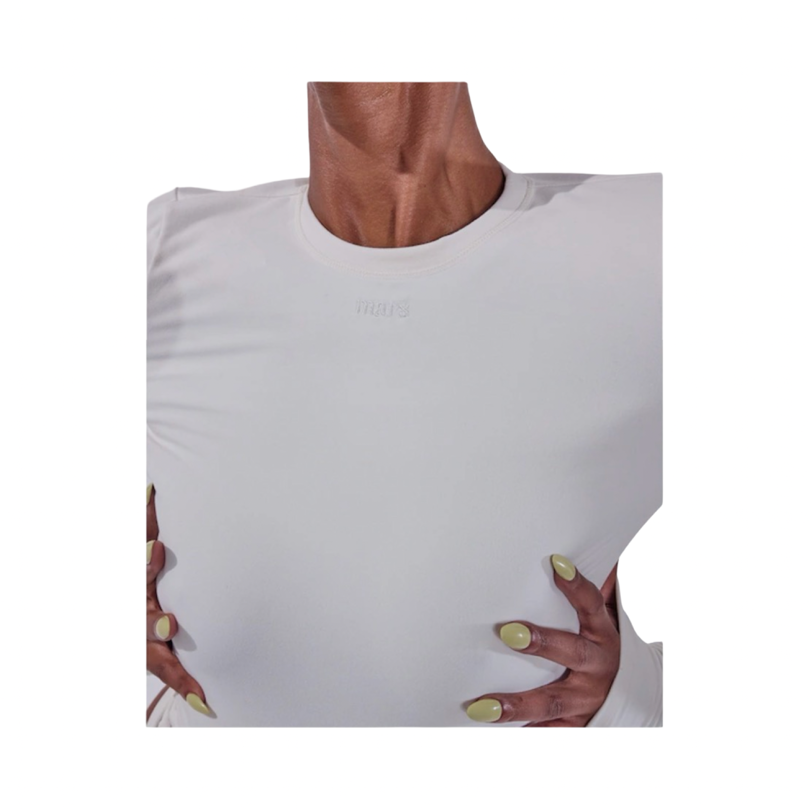 MARS THE LABEL SCULPT LONG SLEEVE TEE - STONE