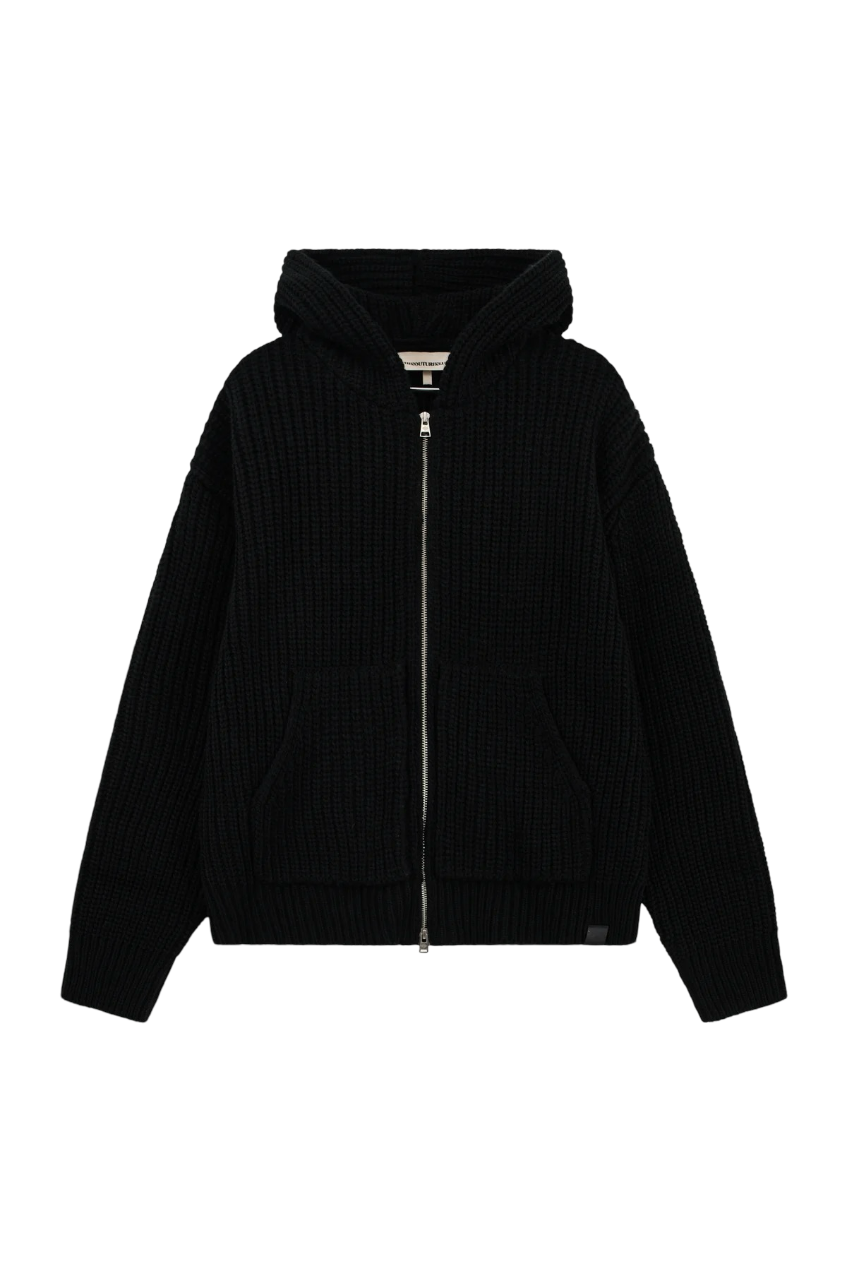 THE COUTURE CLUB RIB KNITTED ZIP THROUGH HOODIE