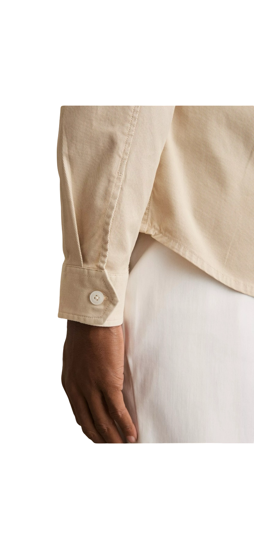 REISS MALAKI COTTON BLEND REGULAR FIT OVERSHIRT STONE