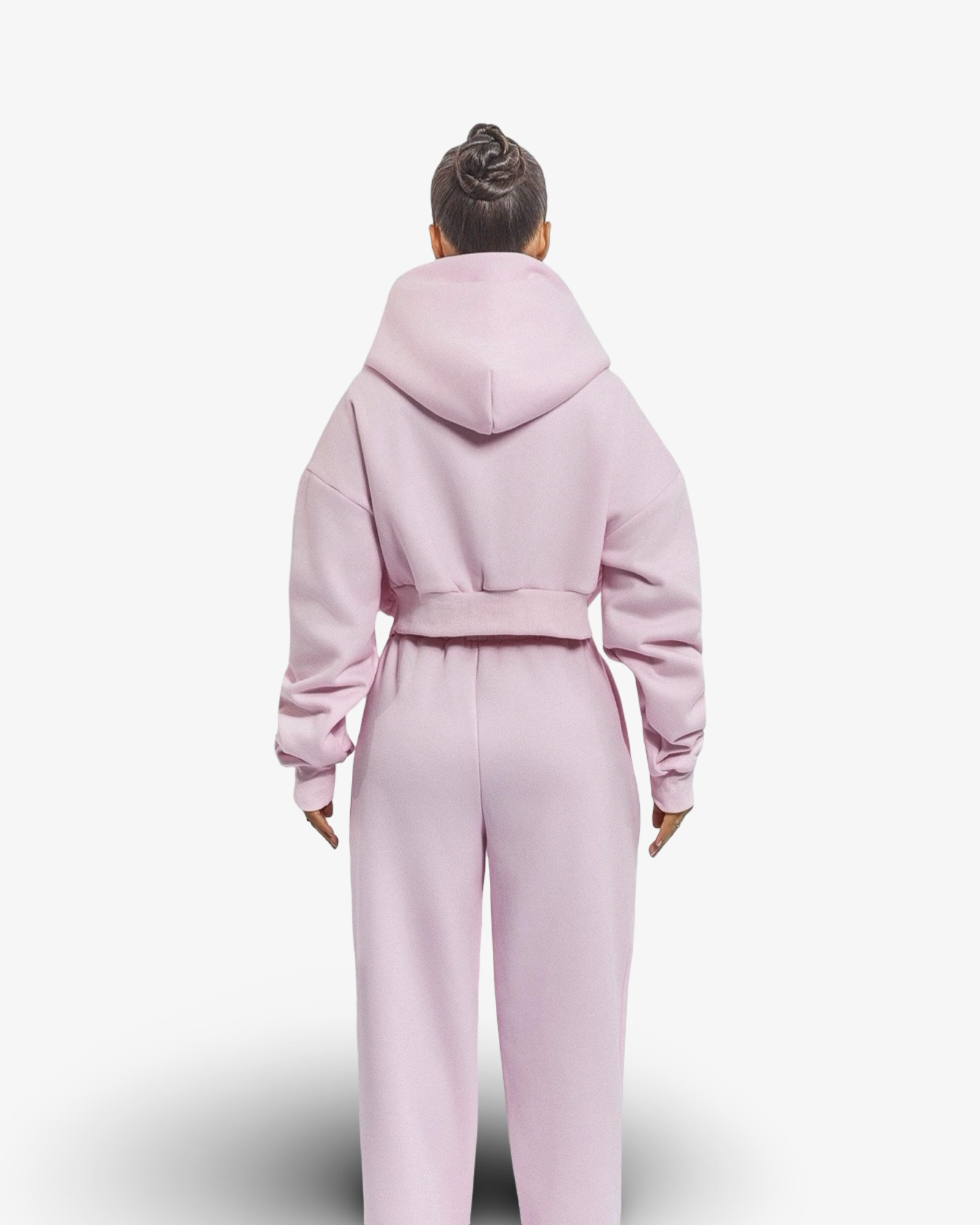 MARS THE LABEL CLASSIC CROPPED ZIP HOODIE - PINK