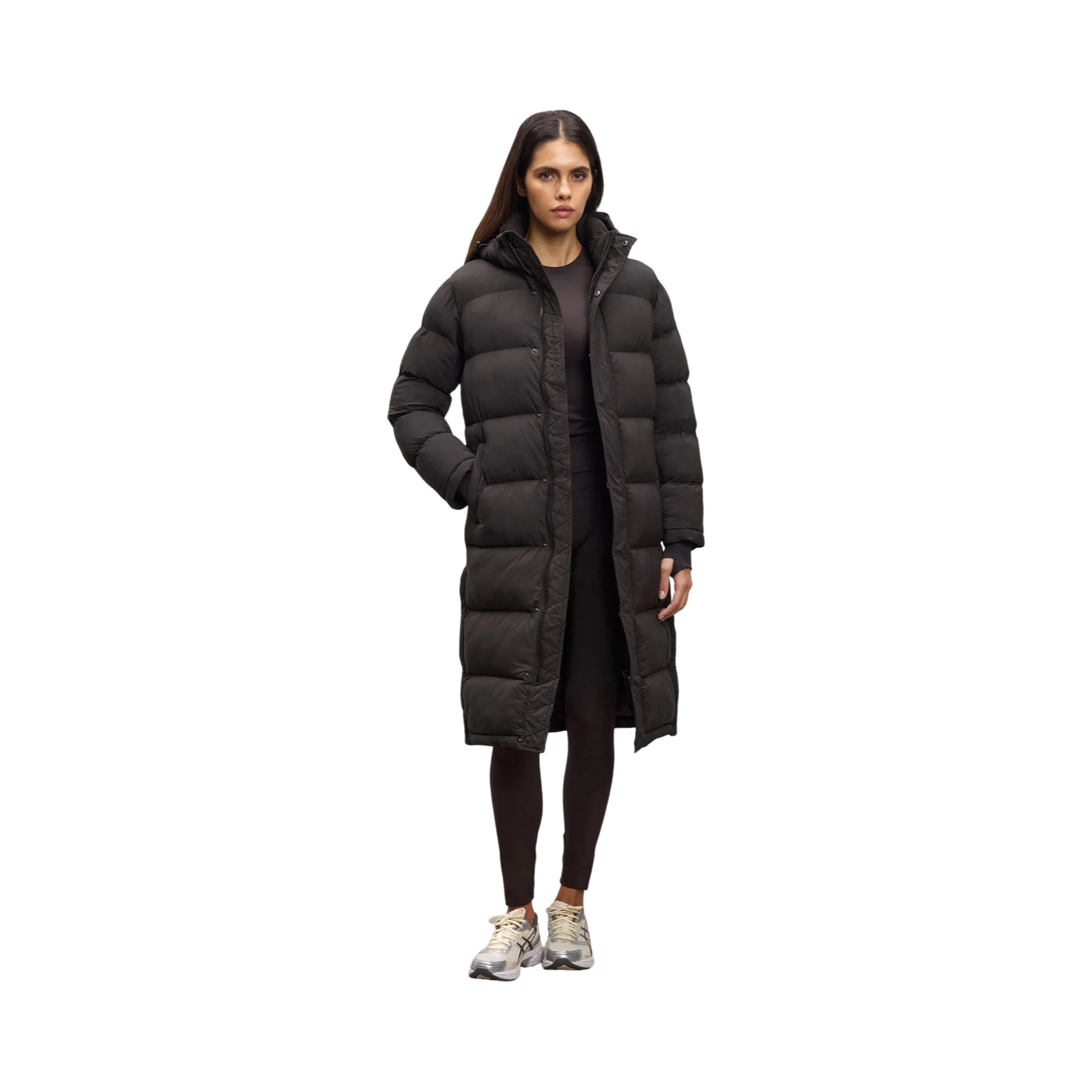 ARNE MID LENGTH PUFFER JACKET BROWN