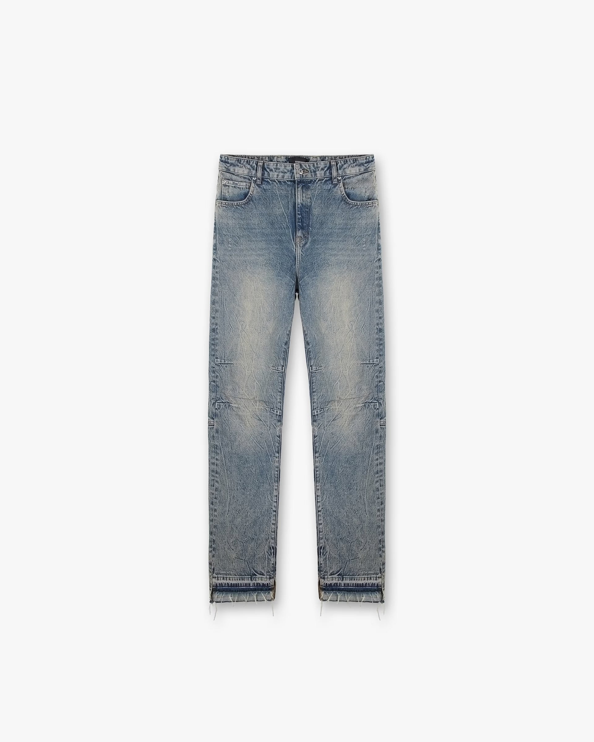 REPRESENT R2 STEPPED HEM DENIM - MID BLUE