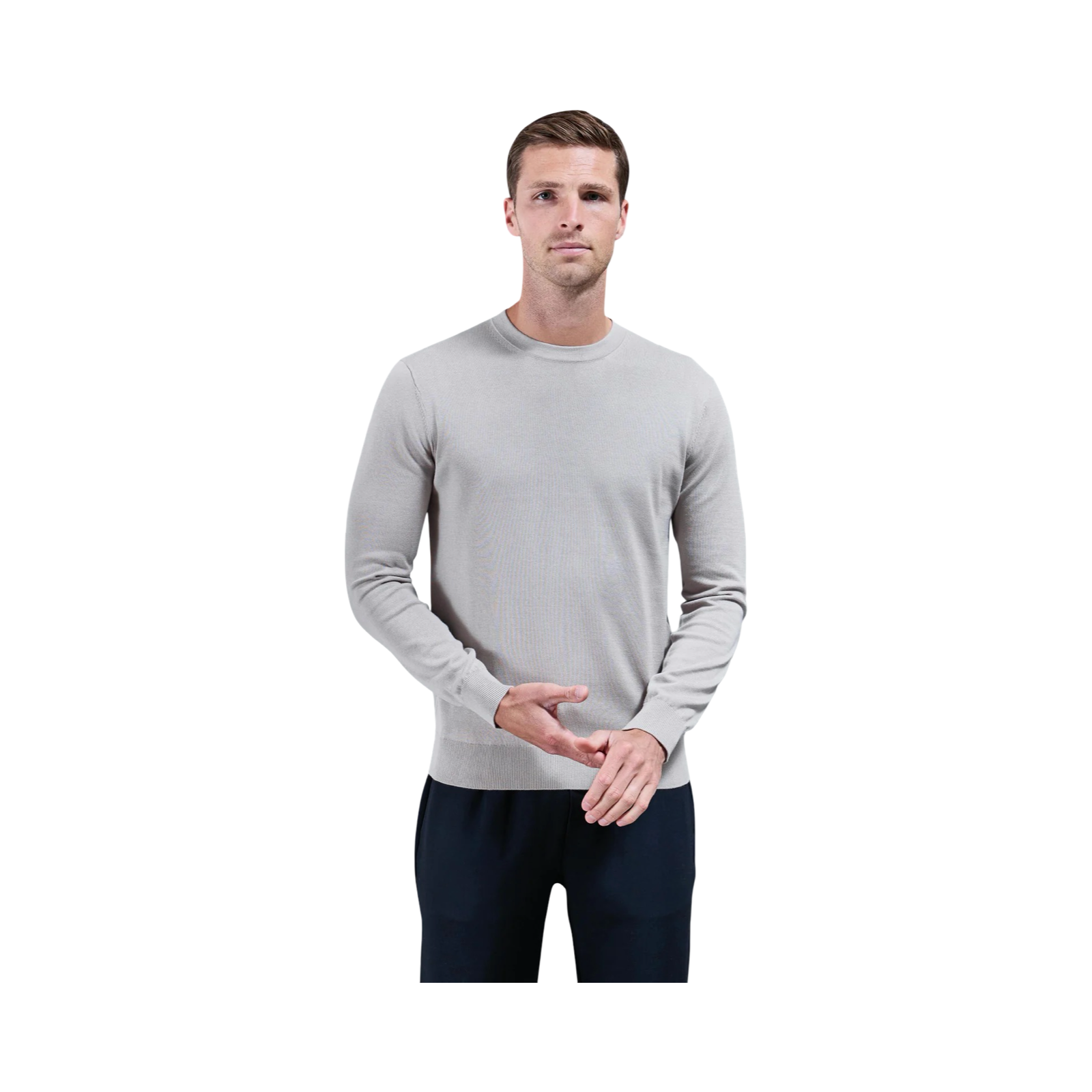 ARNE COTTON KNITTED SWEATSHIRT STONE