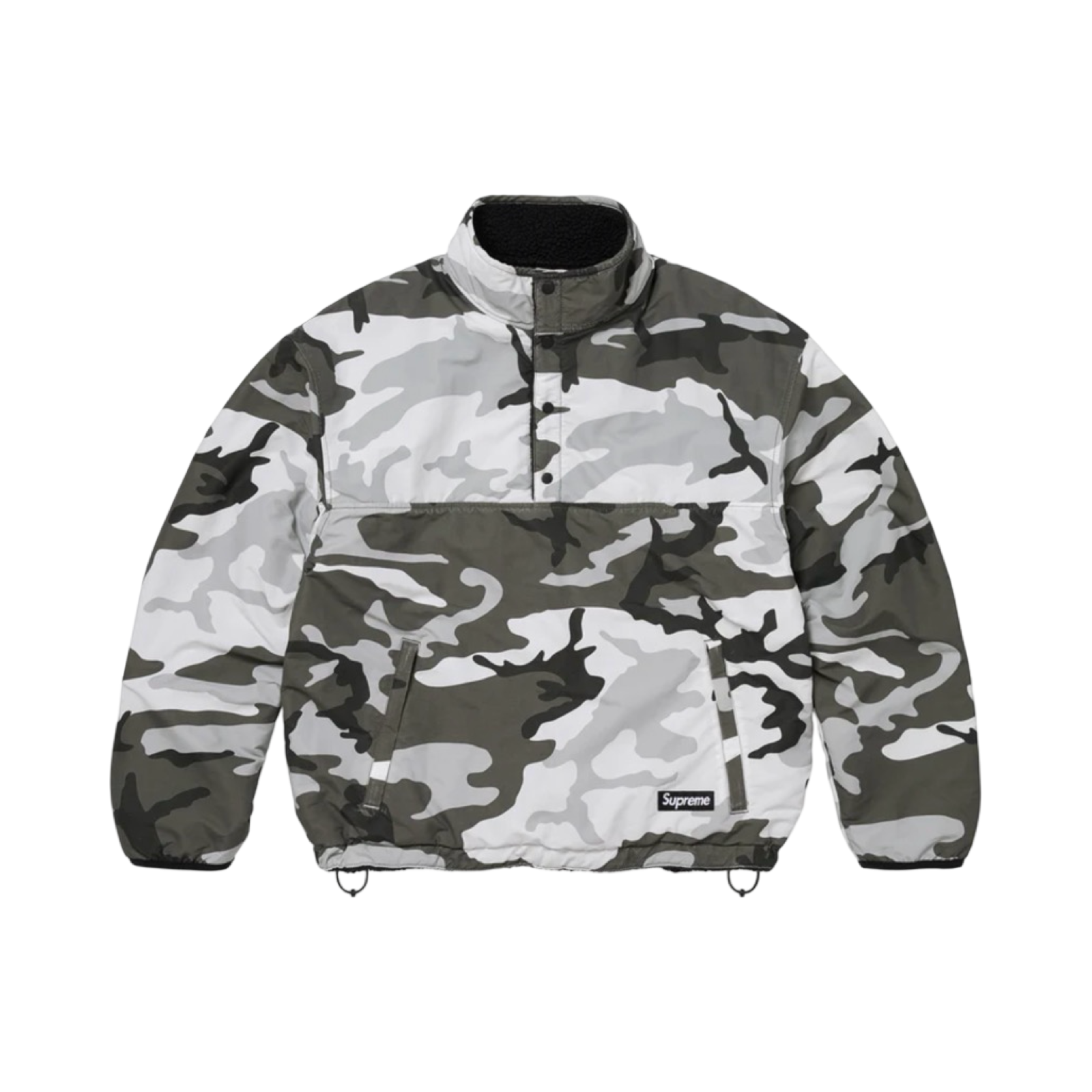 SUPREME POLARTEC® SHEARLING REVERSIBLE PULLOVER - BLACK CAMO