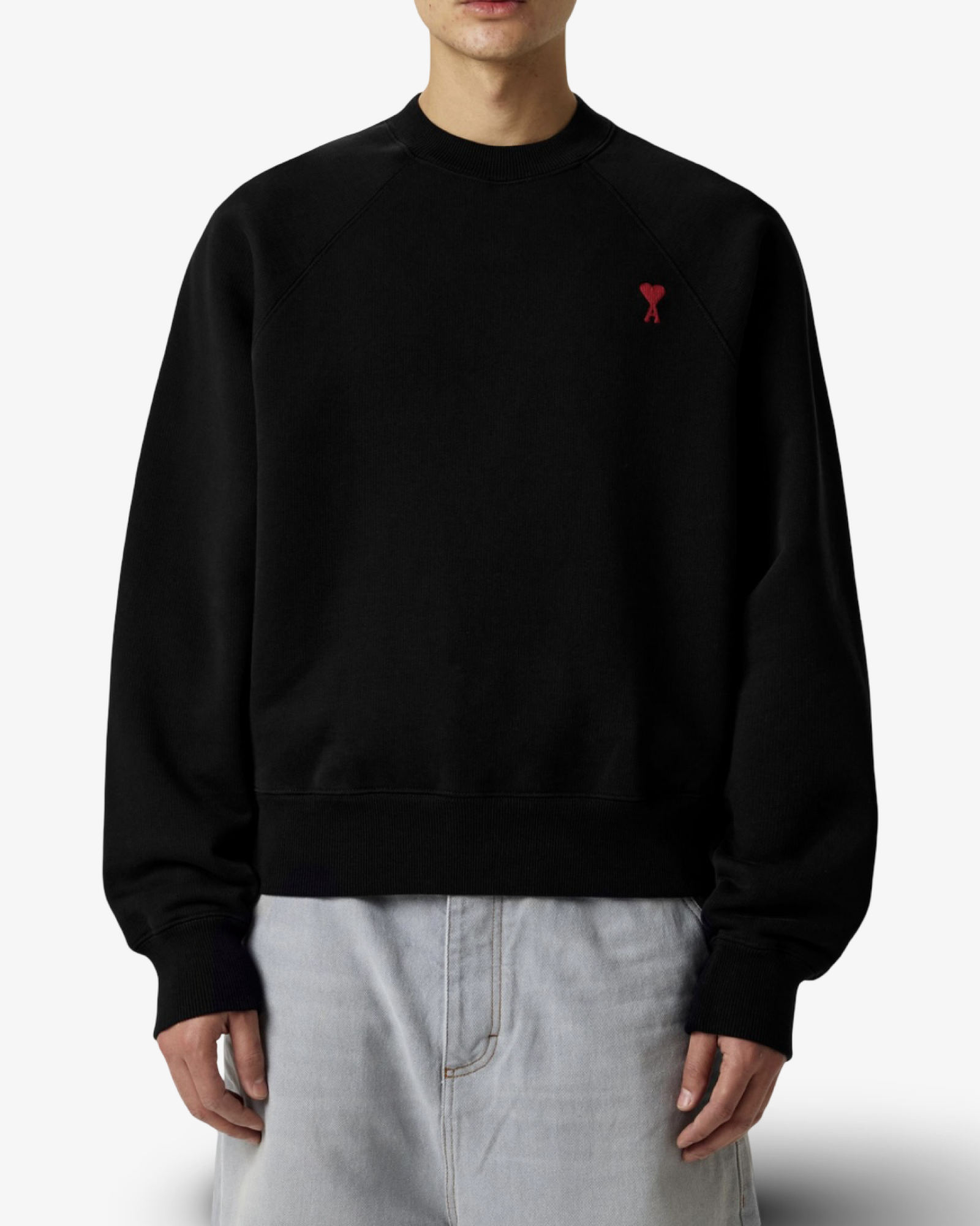 AMI PARIS DE COEUR CREWNECK - BLACK