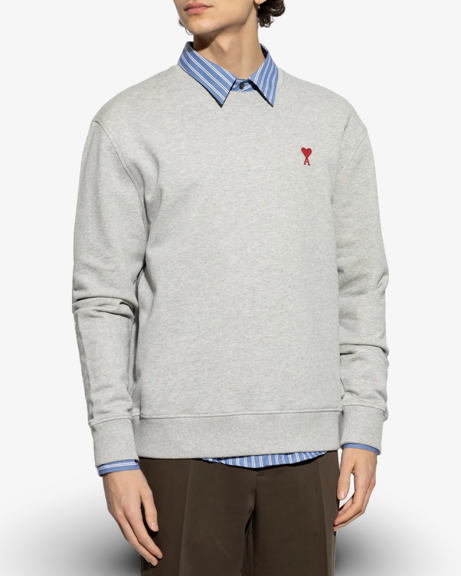 AMI PARIS DE COEUR CREWNECK - GREY