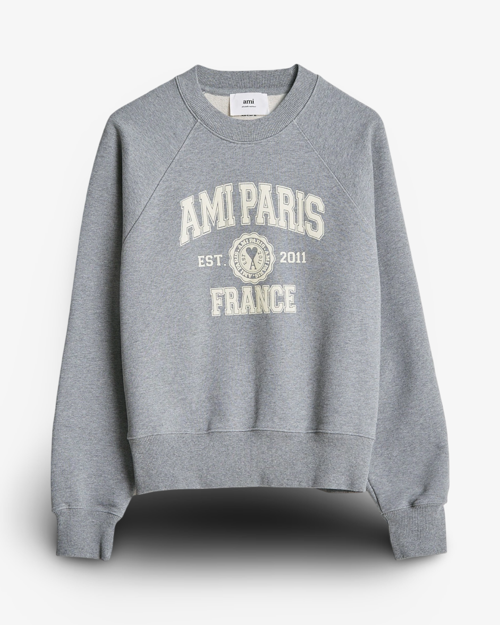 AMI PARIS COLLEGE SWEATSHIRT - HEATHER GREY